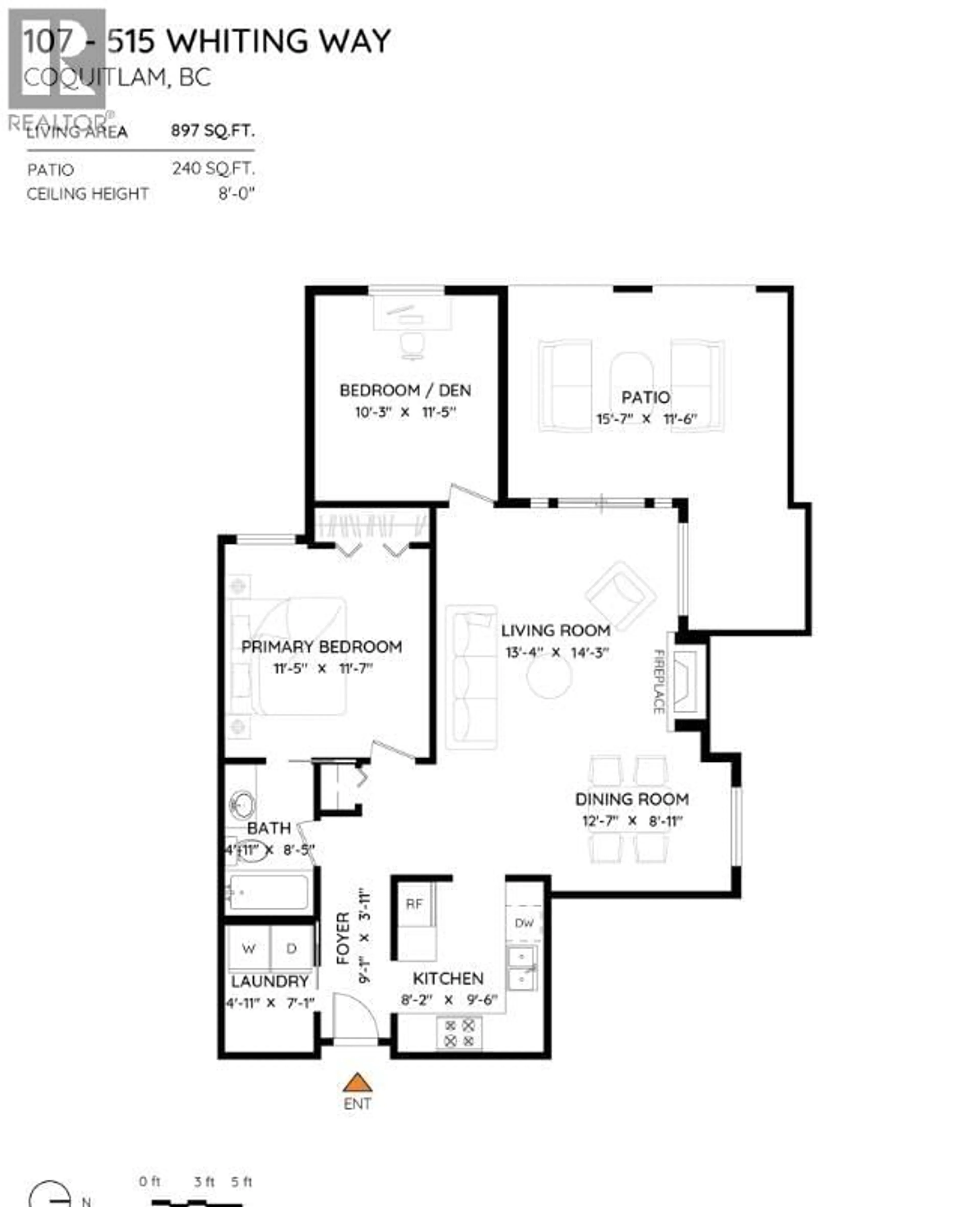 Floor plan for 107 - 515 WHITING WAY, Coquitlam British Columbia V3J7W9