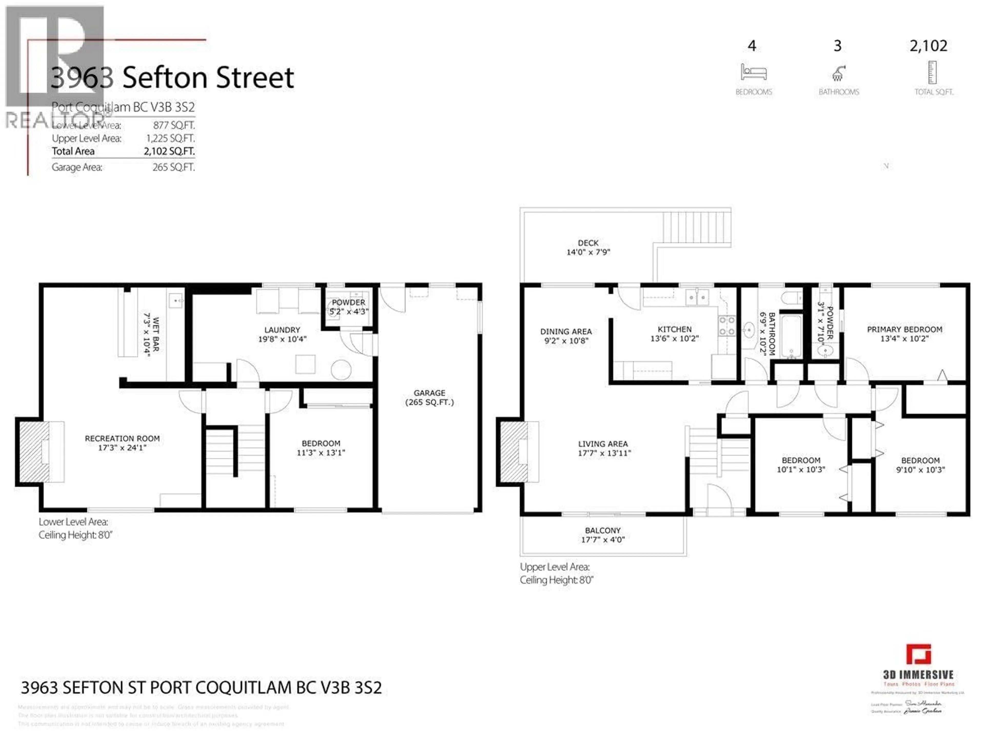 Floor plan for 3963 SEFTON STREET, Port Coquitlam British Columbia V3B3S2