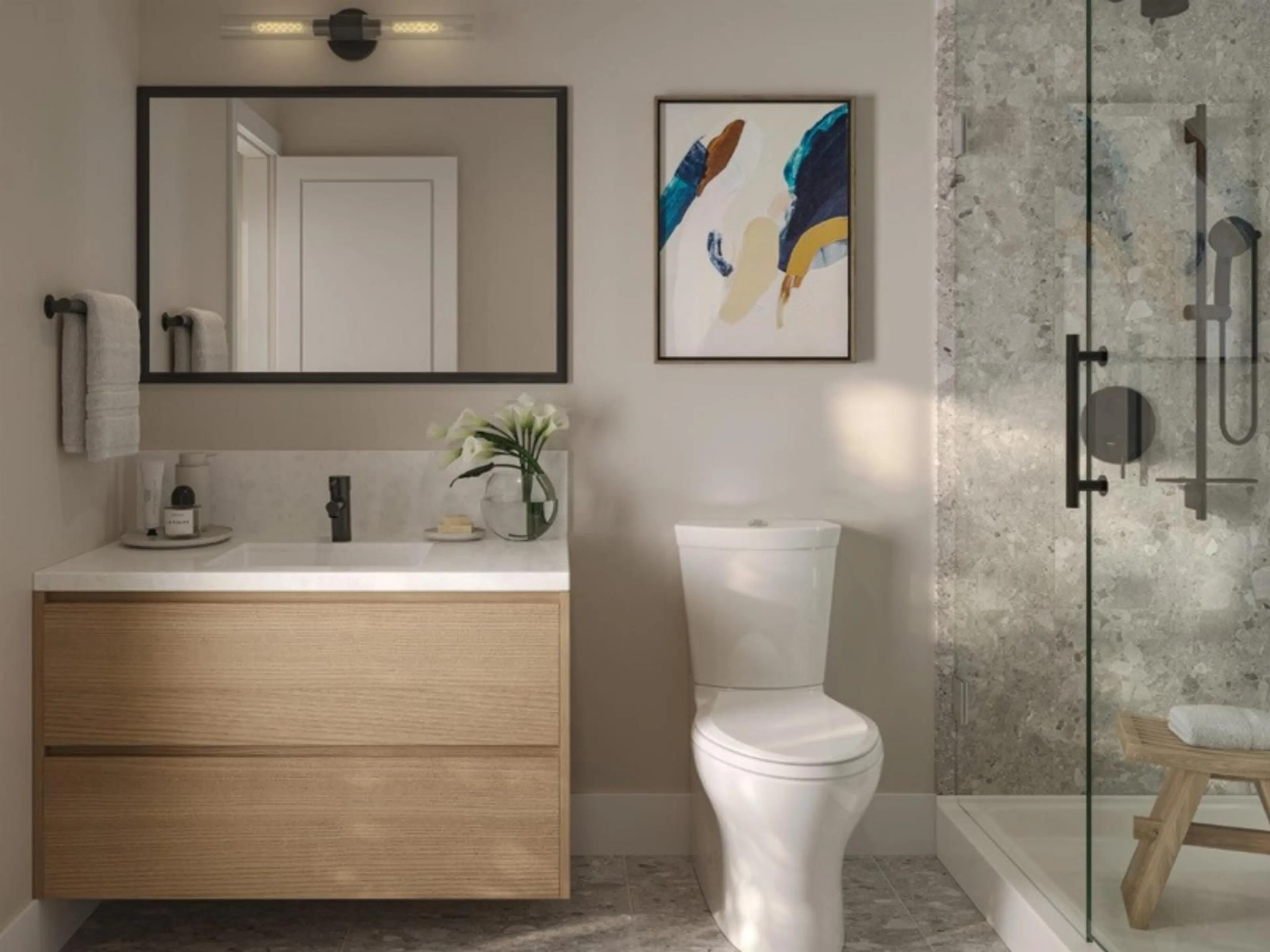 Contemporary bathroom, ceramic/tile floor for A412 - 20117 84 AVENUE, Langley British Columbia V2Y2B8