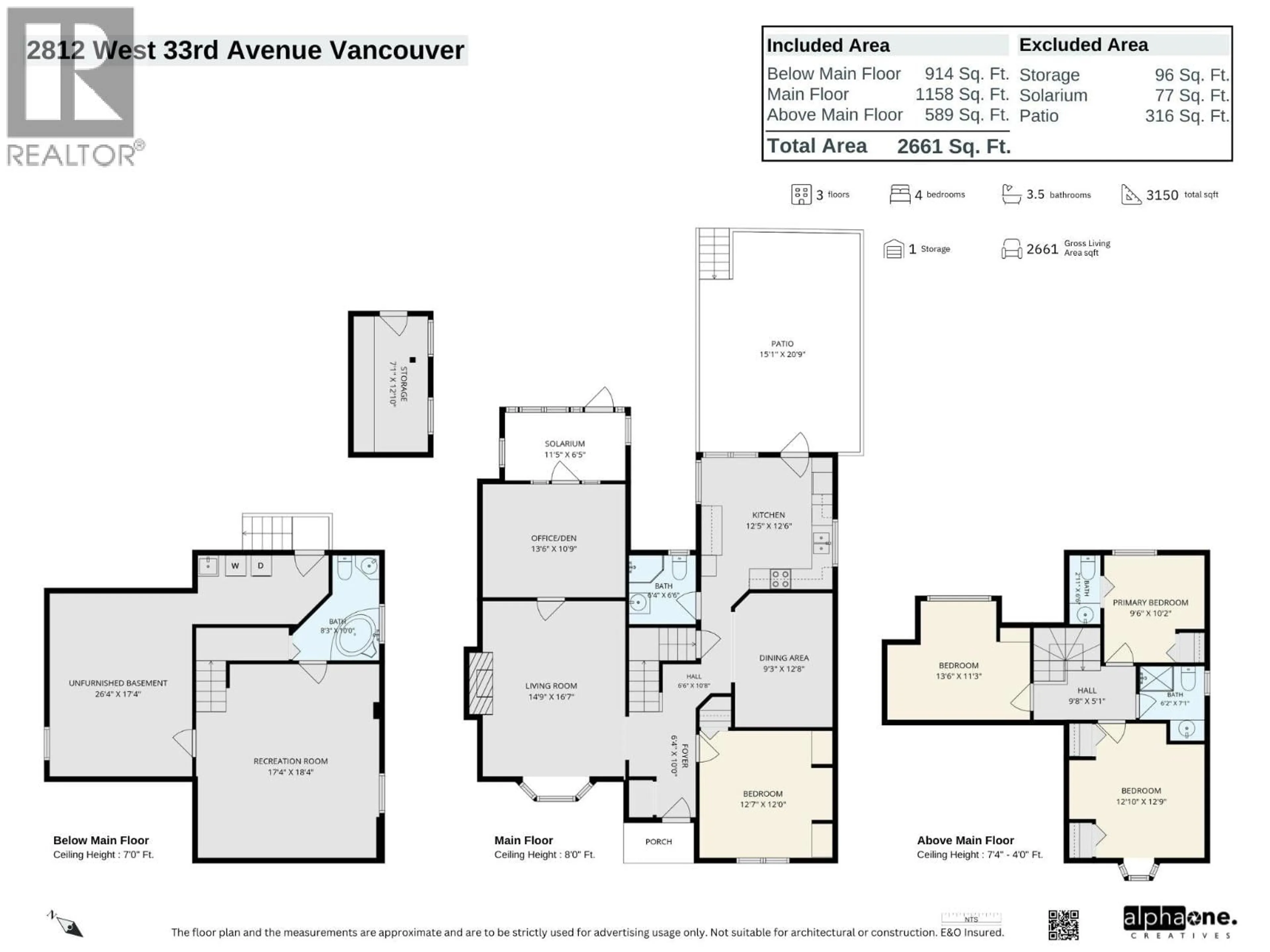 Floor plan for 2812 33RD AVENUE, Vancouver British Columbia V6N2G2