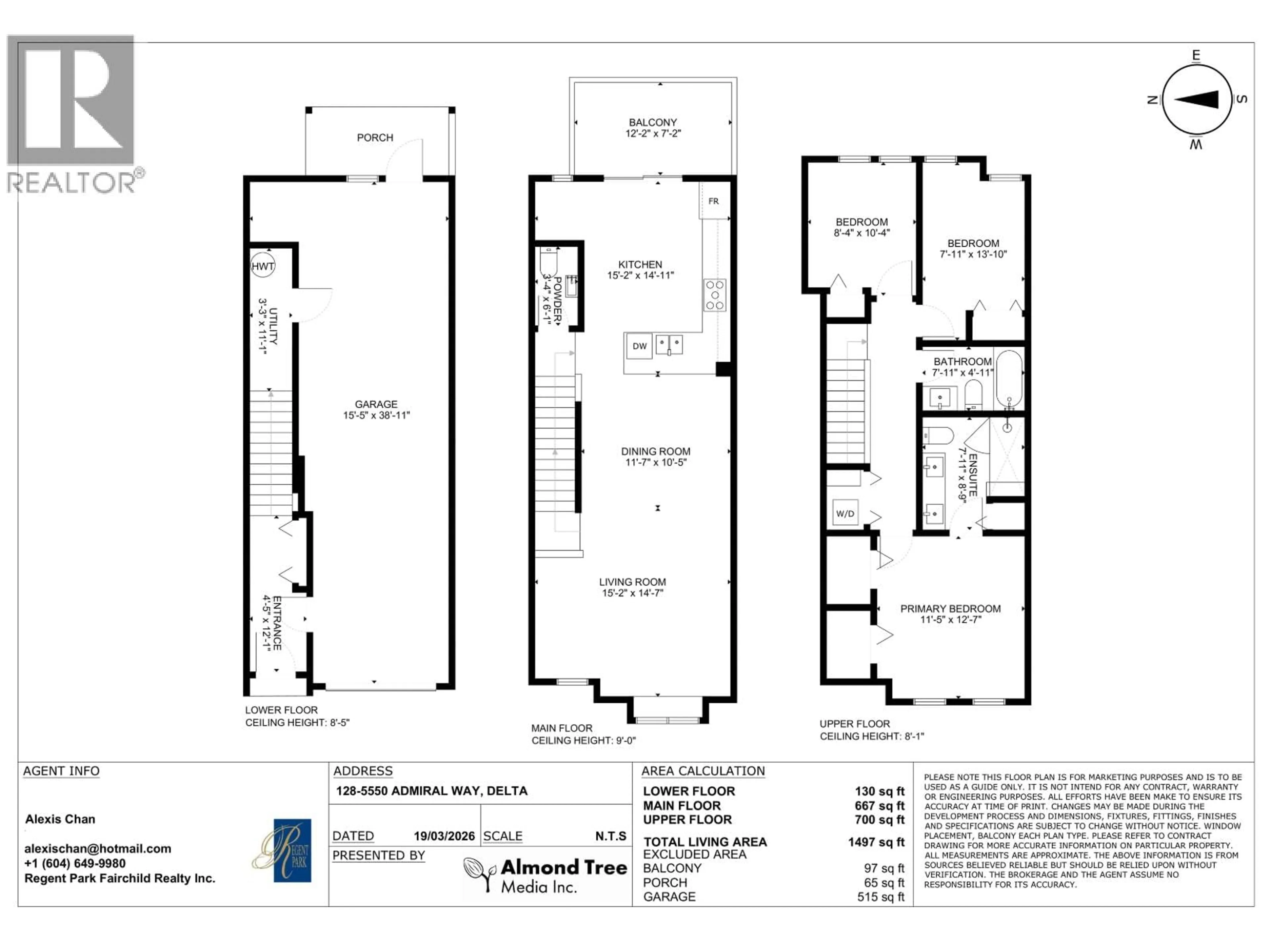 Floor plan for 128 - 5550 ADMIRAL WAY, Ladner British Columbia V4K0C4