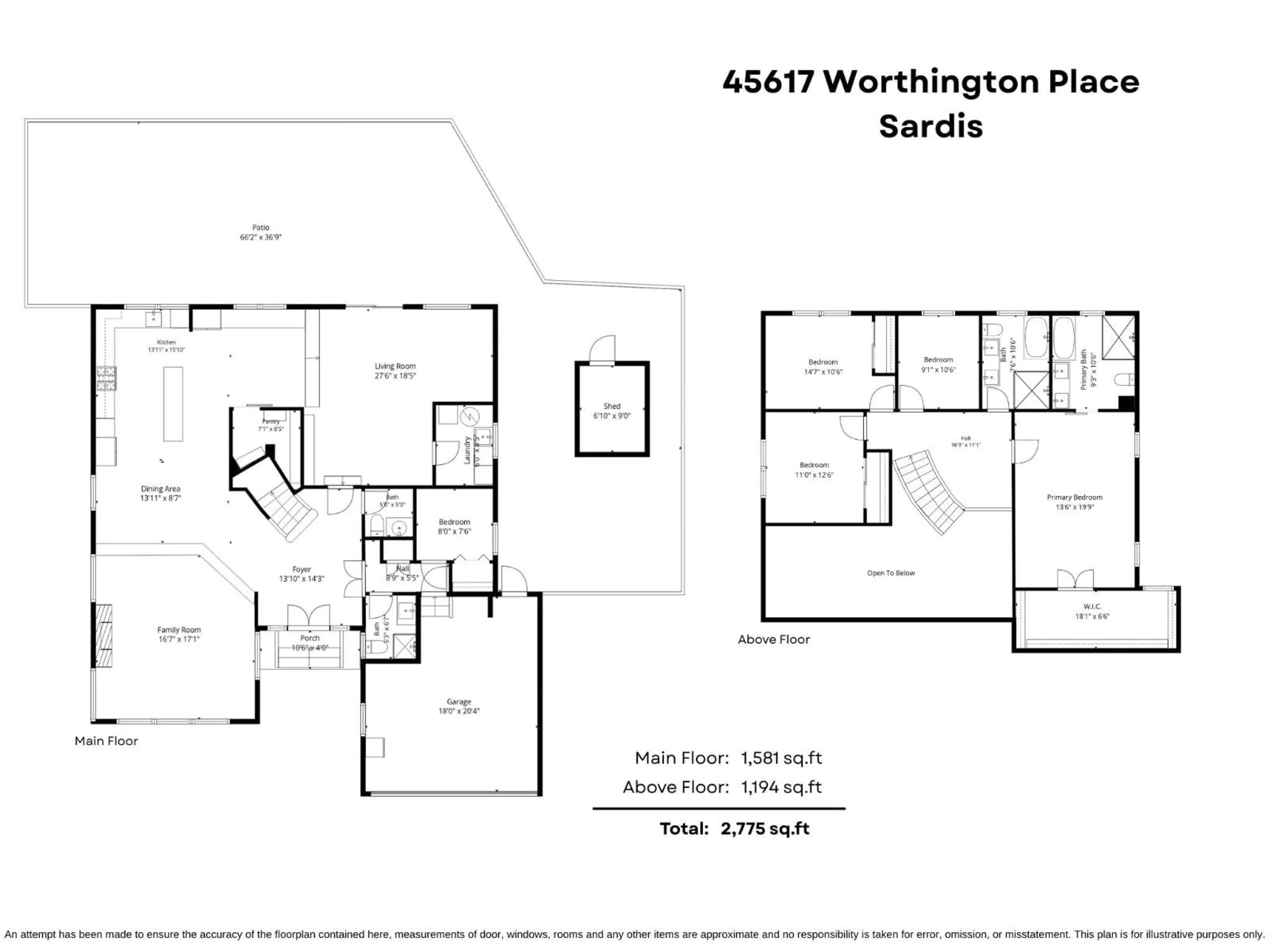 Floor plan for 45617 WORTHINGTON PLACE, Chilliwack British Columbia V2R1N6