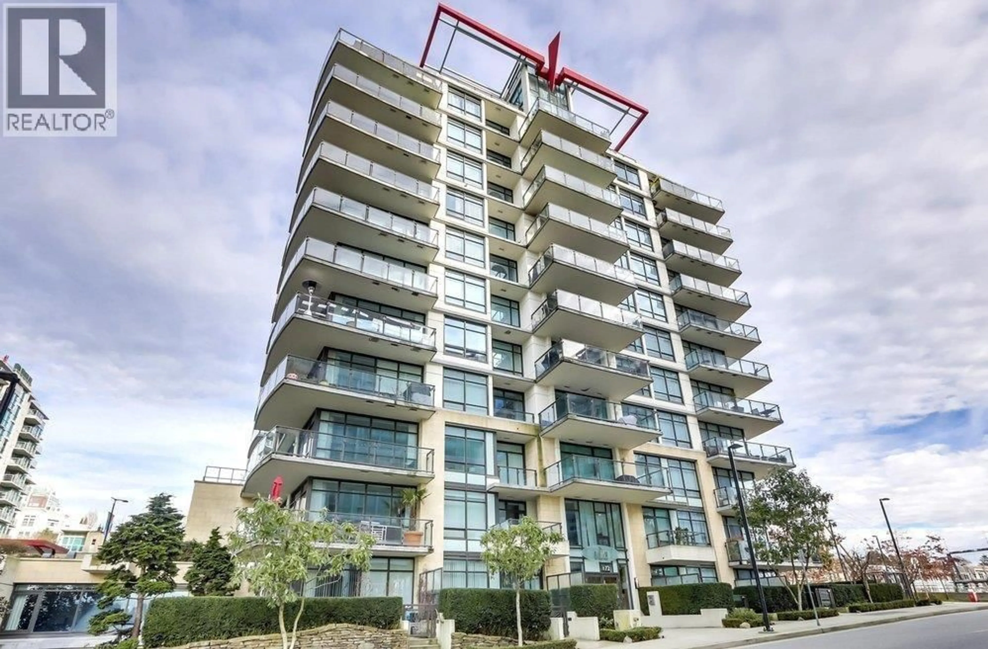 A pic from outside/outdoor area/front of a property/back of a property/a pic from drone, building for 901 - 172 VICTORY SHIP WAY, North Vancouver British Columbia V7L0B5