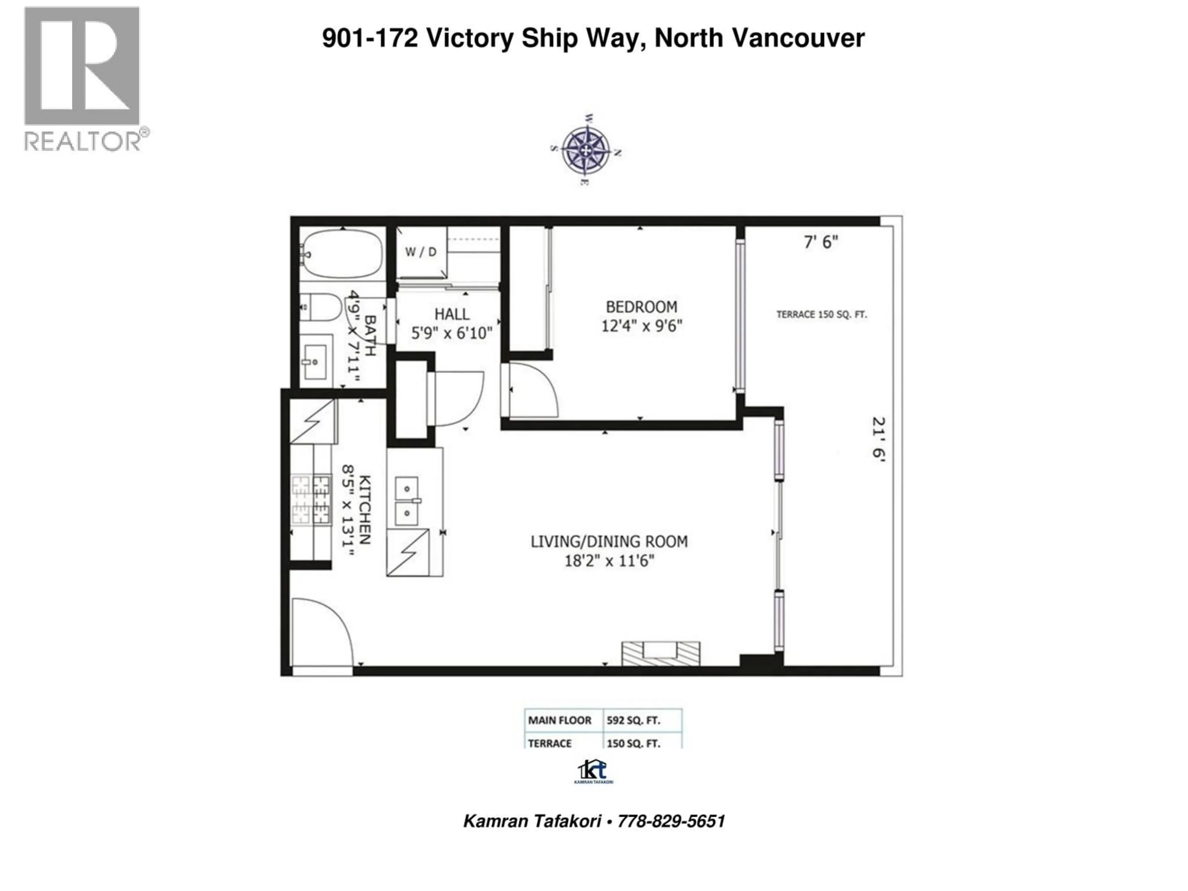 Floor plan for 901 - 172 VICTORY SHIP WAY, North Vancouver British Columbia V7L0B5