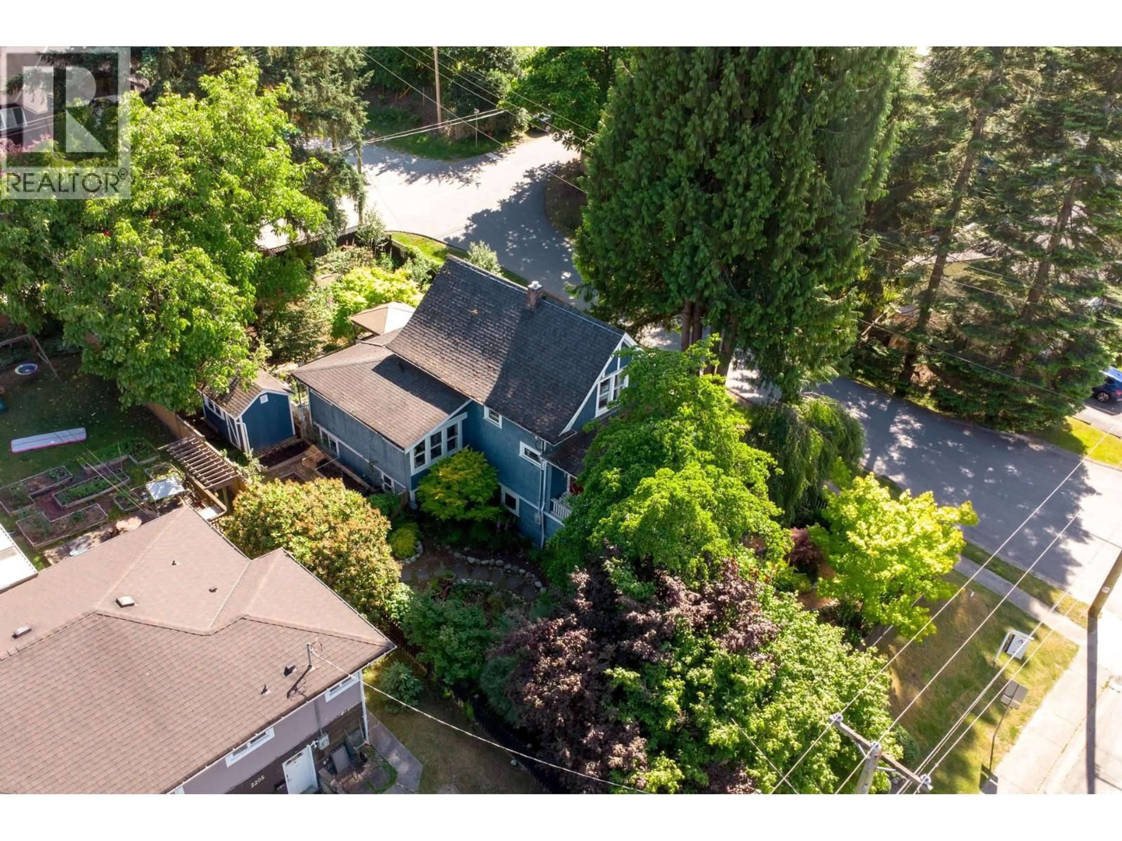 A pic from outside/outdoor area/front of a property/back of a property/a pic from drone, street for 2201 ST GEORGE STREET, Port Moody British Columbia V3H2G1