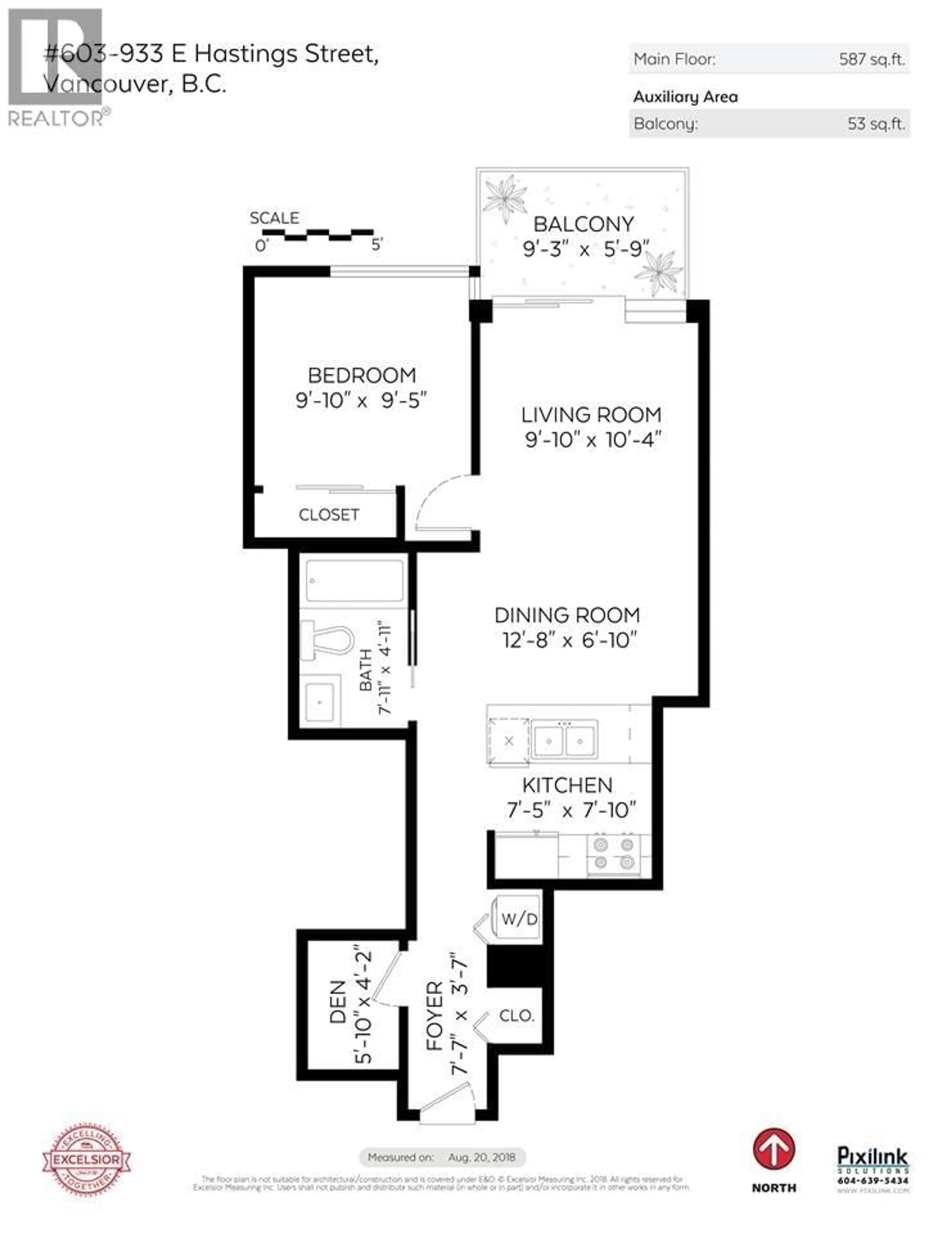 Floor plan for 603 - 933 HASTINGS STREET, Vancouver British Columbia V6A0G6