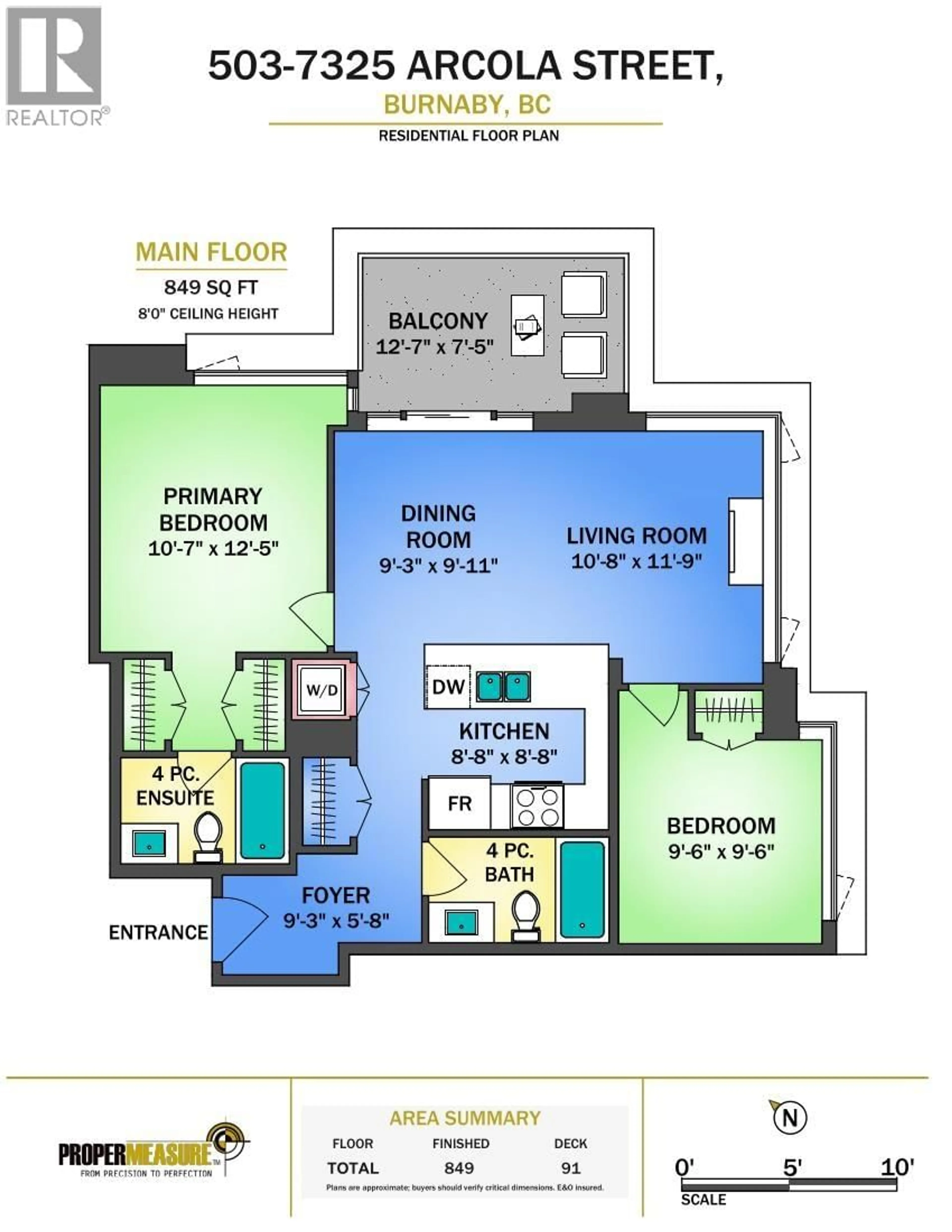 Floor plan for 503 - 7325 ARCOLA STREET, Burnaby British Columbia V5E0A7