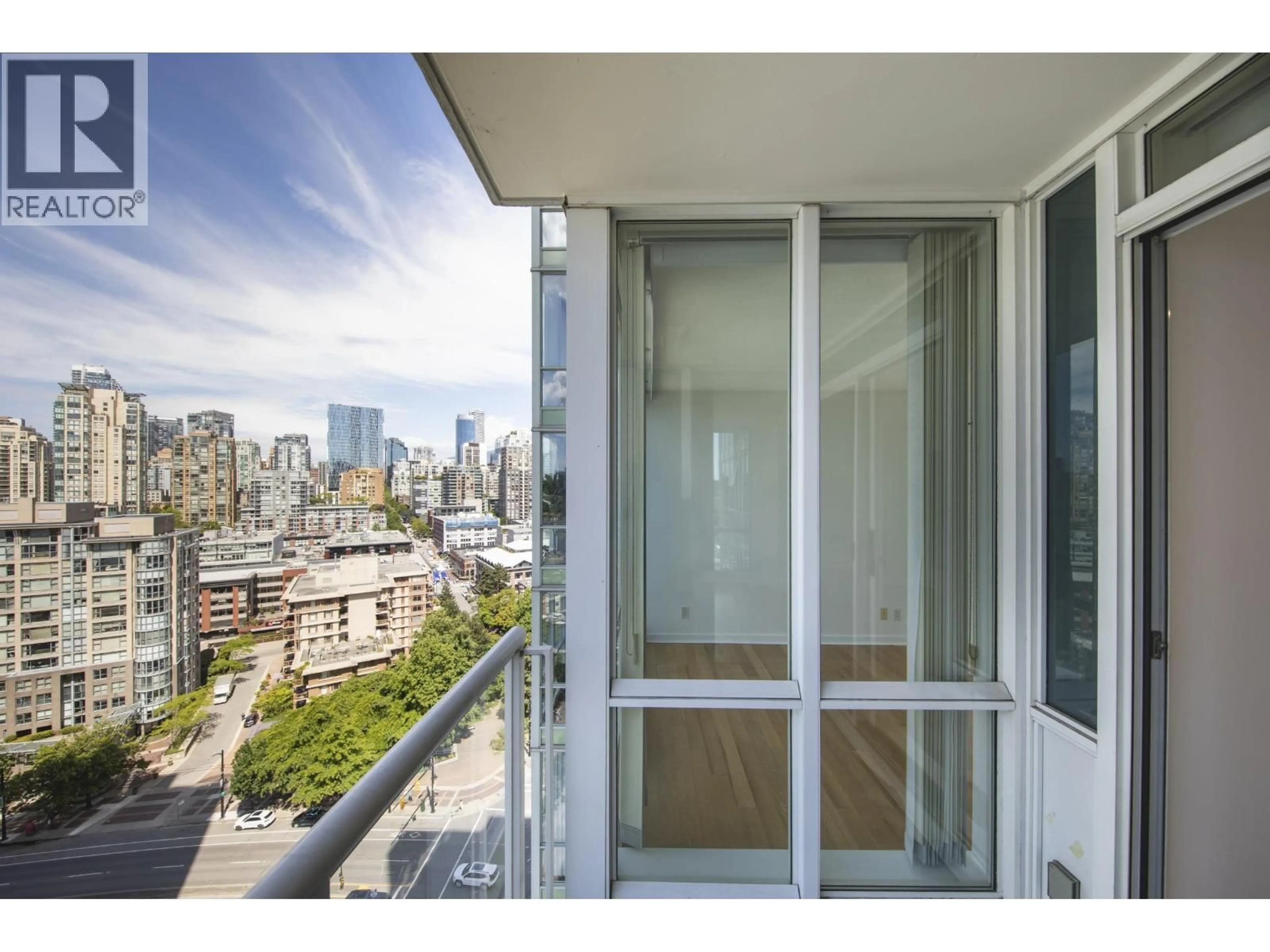 Balcony in the apartment, city buildings view from balcony for 2002 - 193 AQUARIUS MEWS, Vancouver British Columbia V6Z2Y3