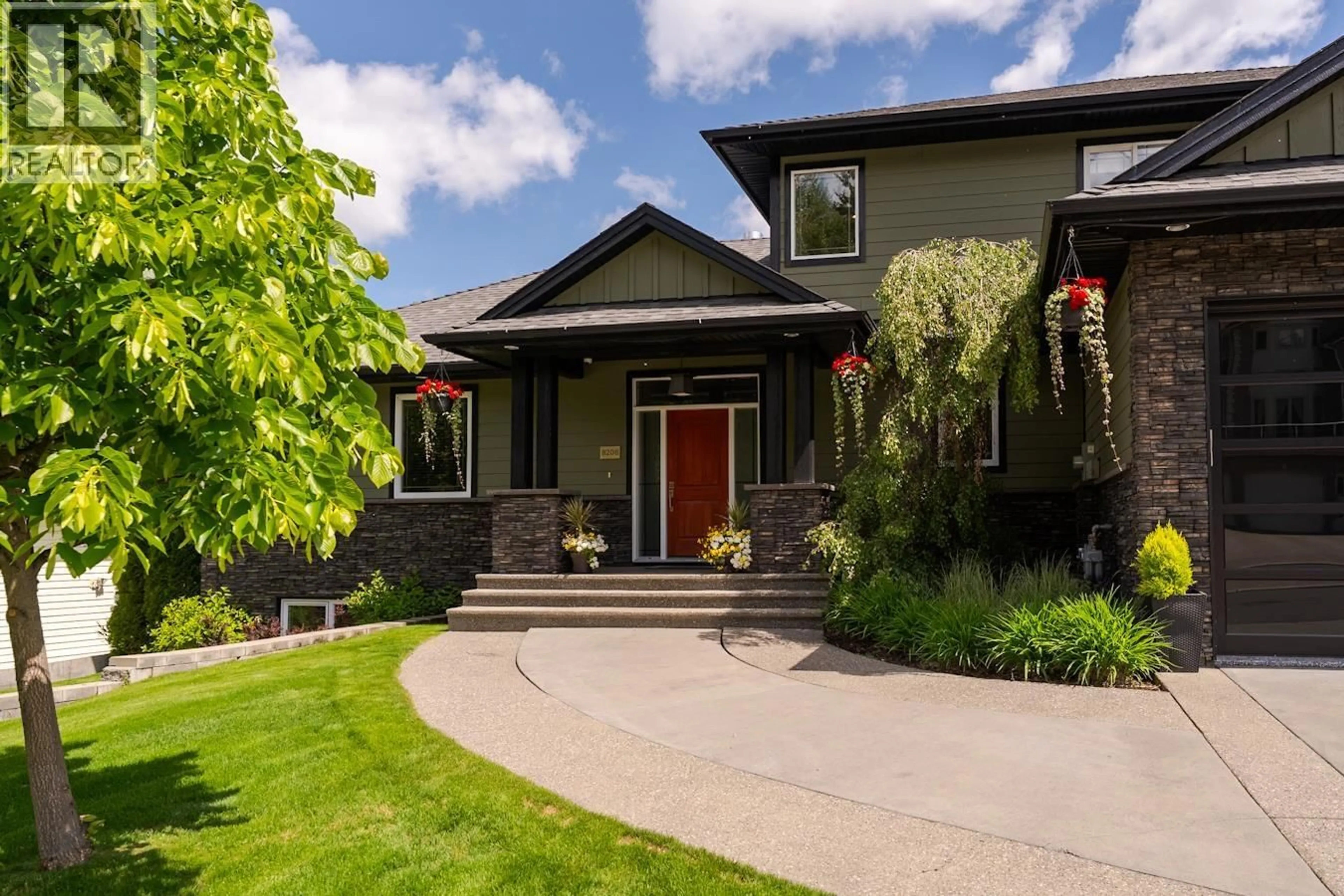 Home with brick exterior material, street for 8206 ST PATRICK AVENUE, Prince George British Columbia V2N4K2