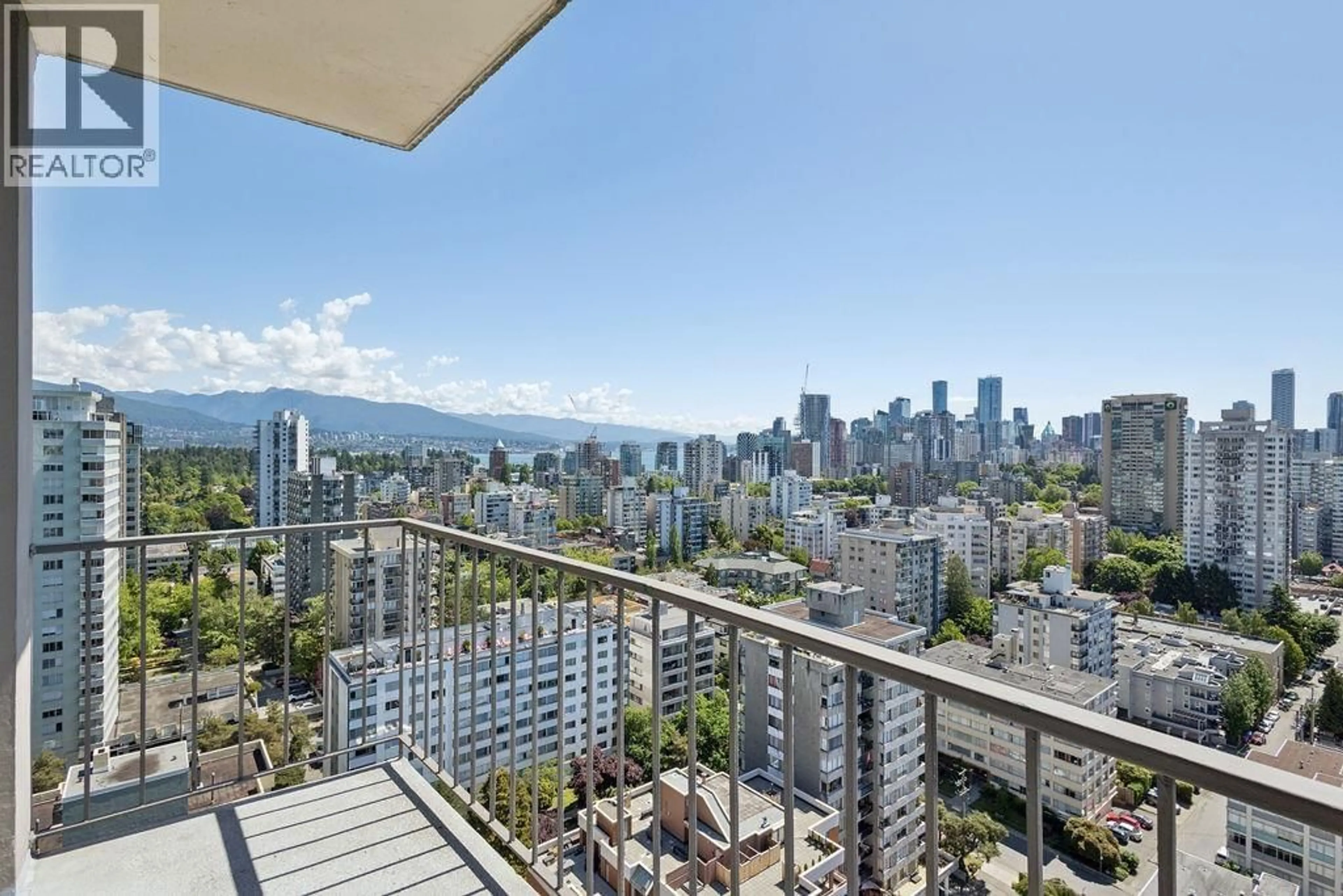 Balcony in the apartment, city buildings view from balcony for 2501 2055 PENDRELL STREET, Vancouver British Columbia V6G1T9