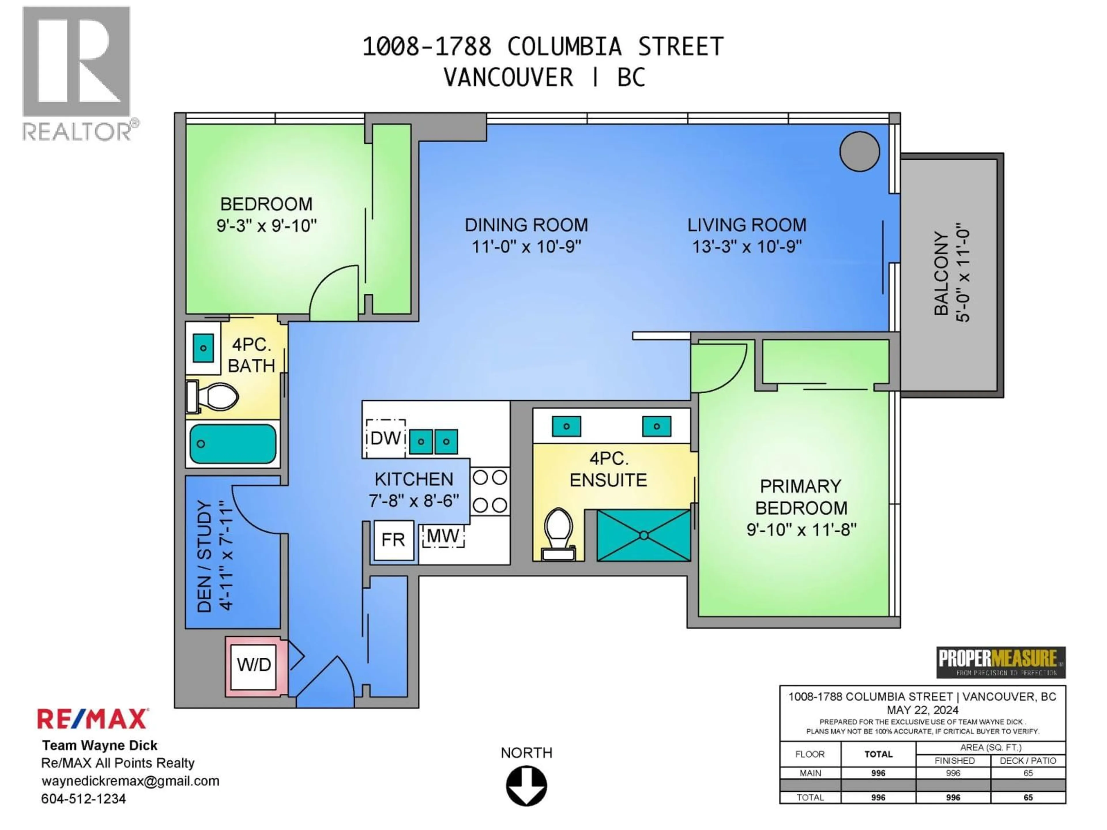 Floor plan for 1008 - 1788 COLUMBIA STREET, Vancouver British Columbia V5Y0L7