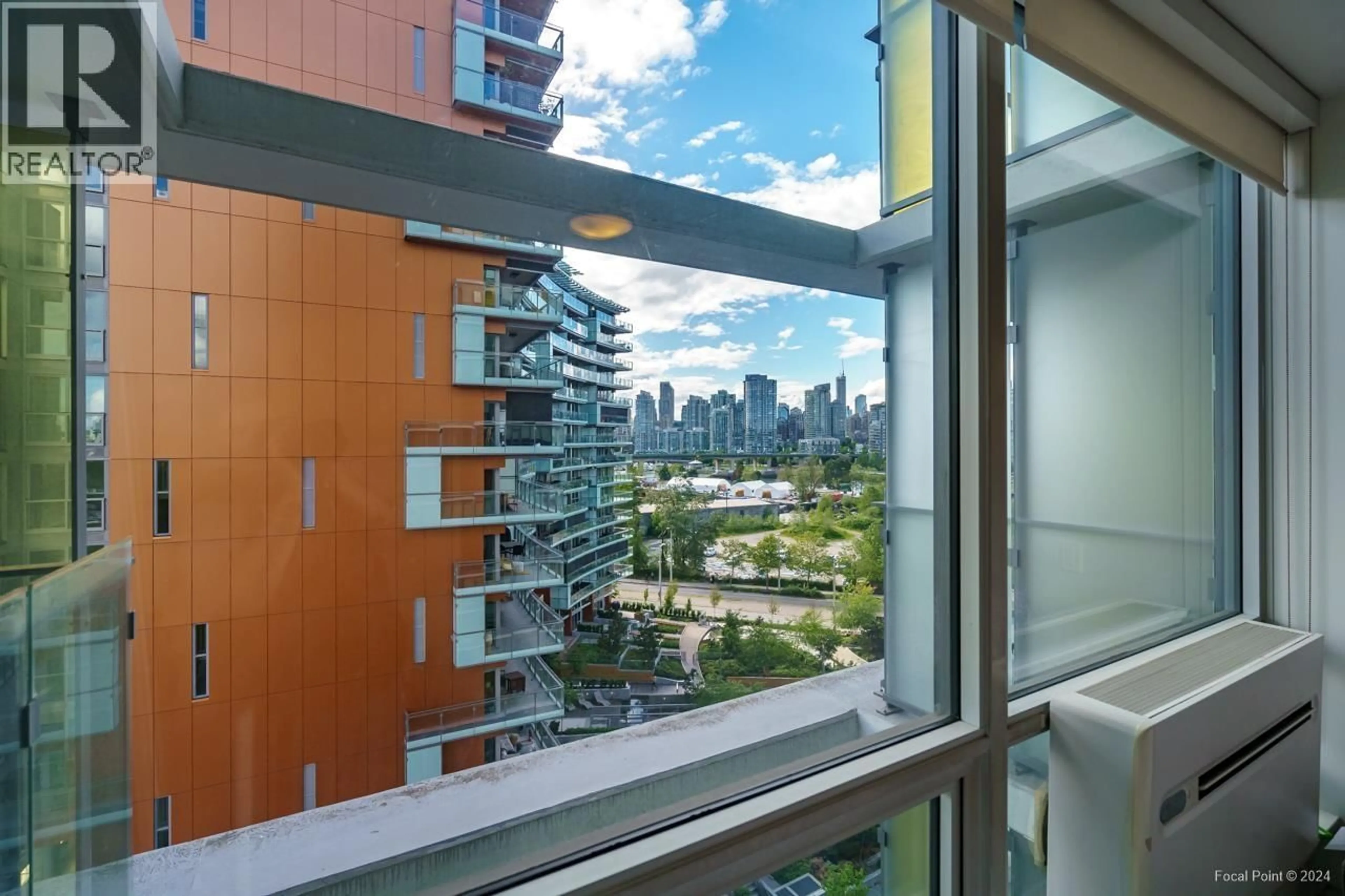 Balcony in the apartment, city buildings view from balcony for 1008 - 1788 COLUMBIA STREET, Vancouver British Columbia V5Y0L7