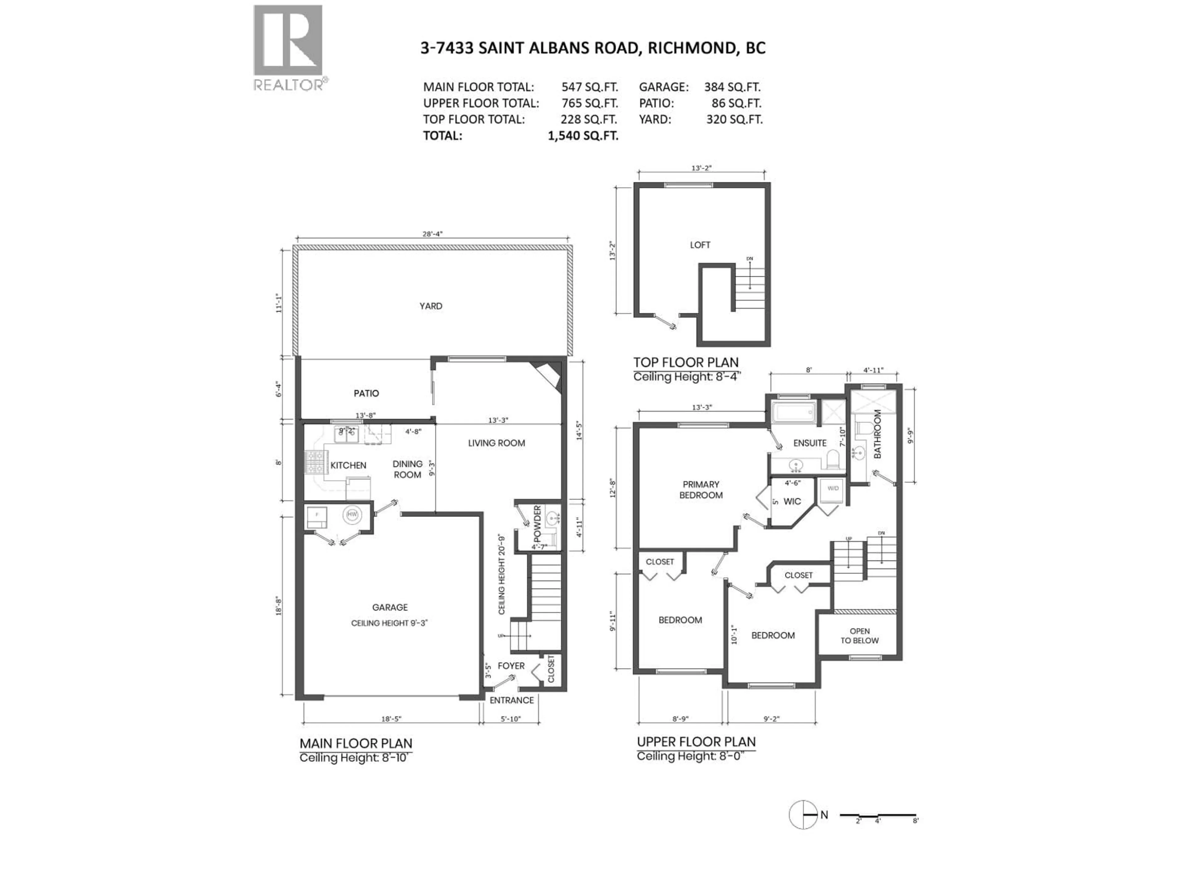 Floor plan for 3 - 7433 ST. ALBANS ROAD, Richmond British Columbia V6Y2K5