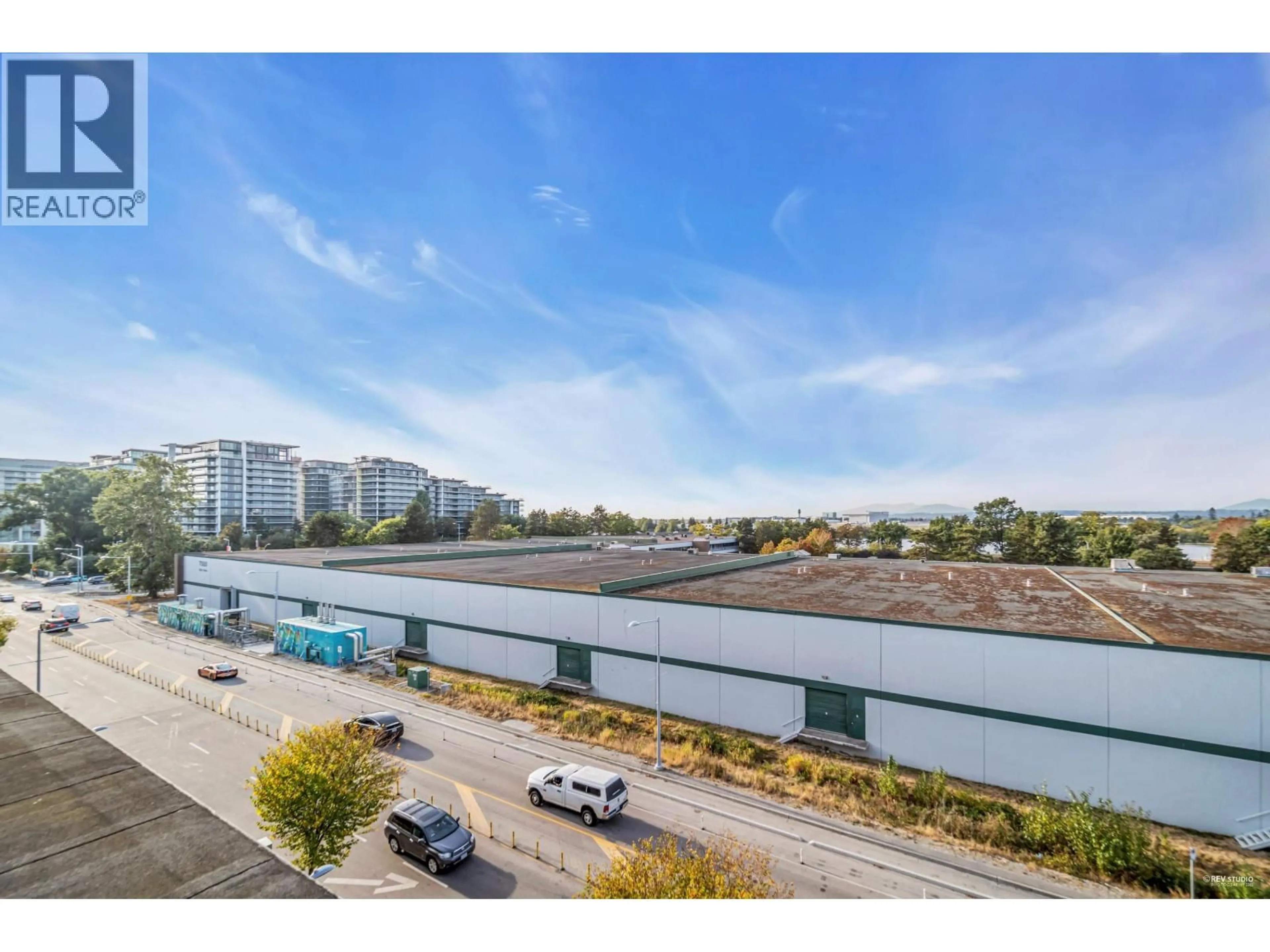 A pic from outside/outdoor area/front of a property/back of a property/a pic from drone, city buildings view from balcony for 603 - 7008 RIVER PARKWAY, Richmond British Columbia V6X0R1