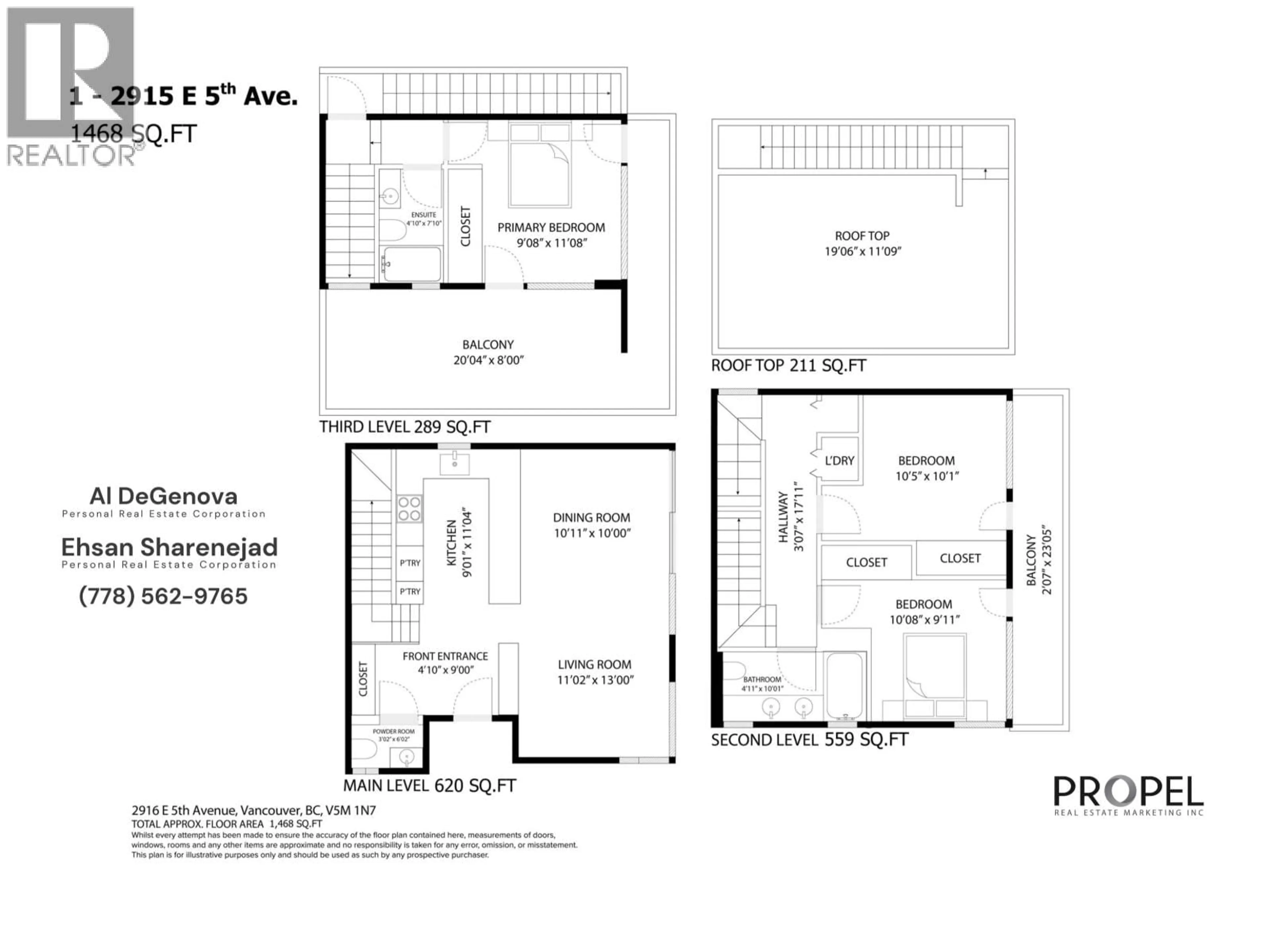 Floor plan for 1 - 2915 5TH AVENUE, Vancouver British Columbia V5M1N6