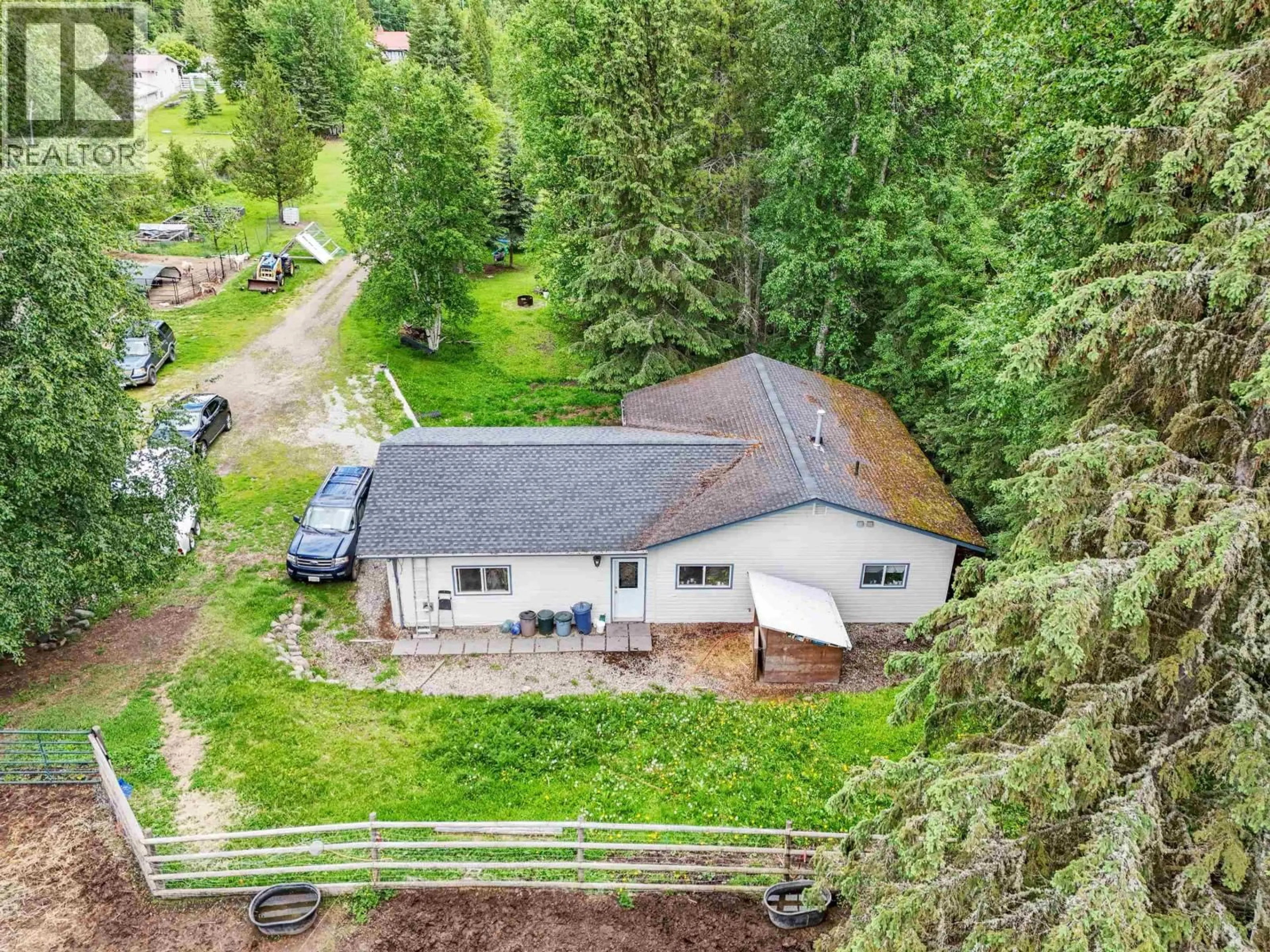A pic from outside/outdoor area/front of a property/back of a property/a pic from drone, forest/trees view for 3222 HAYMAN CRESCENT, Quesnel British Columbia V2J6K7