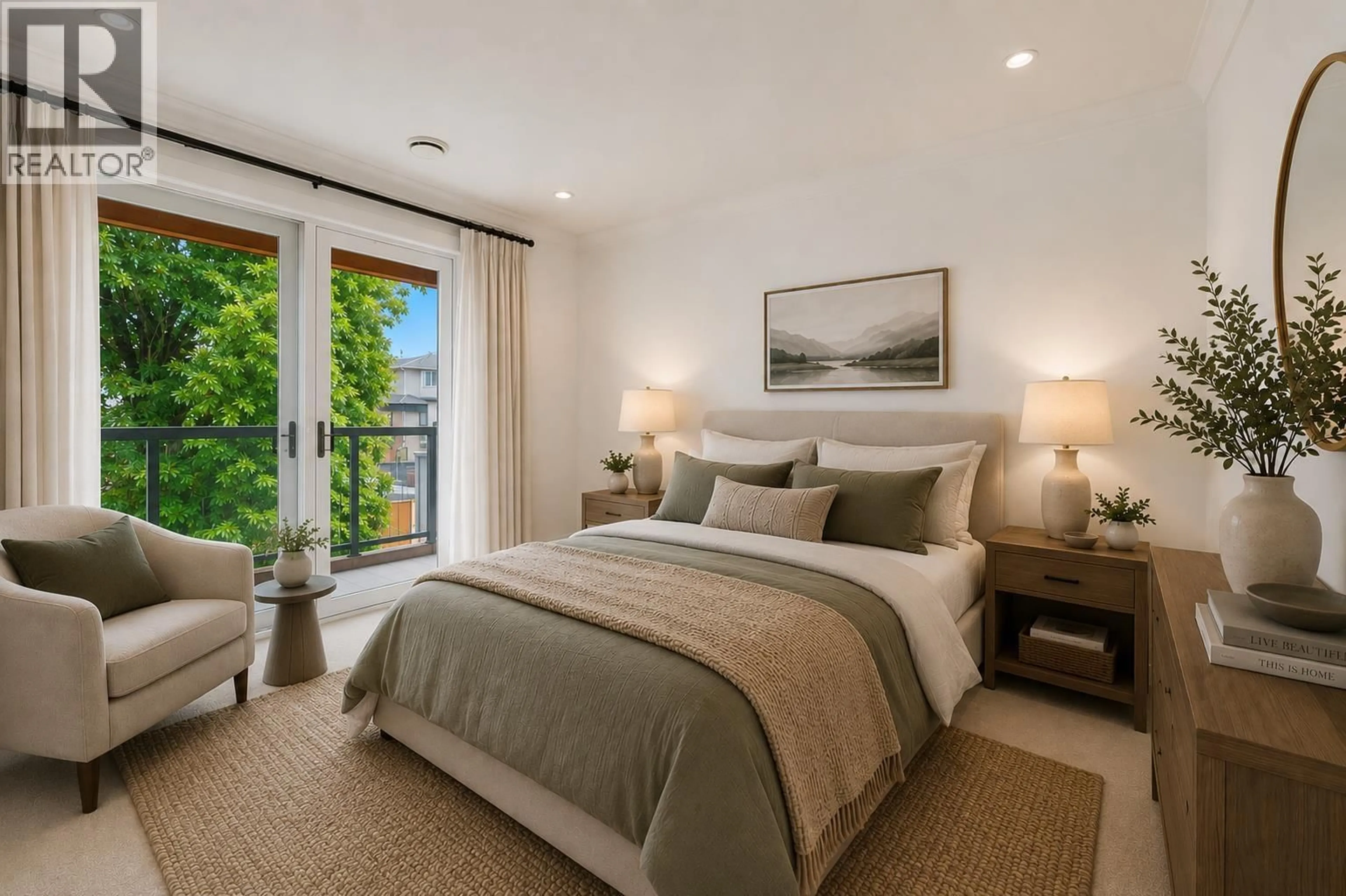 Bedroom with bed, carpet floor for 6591 SUMAS DRIVE, Burnaby British Columbia V5B2V1