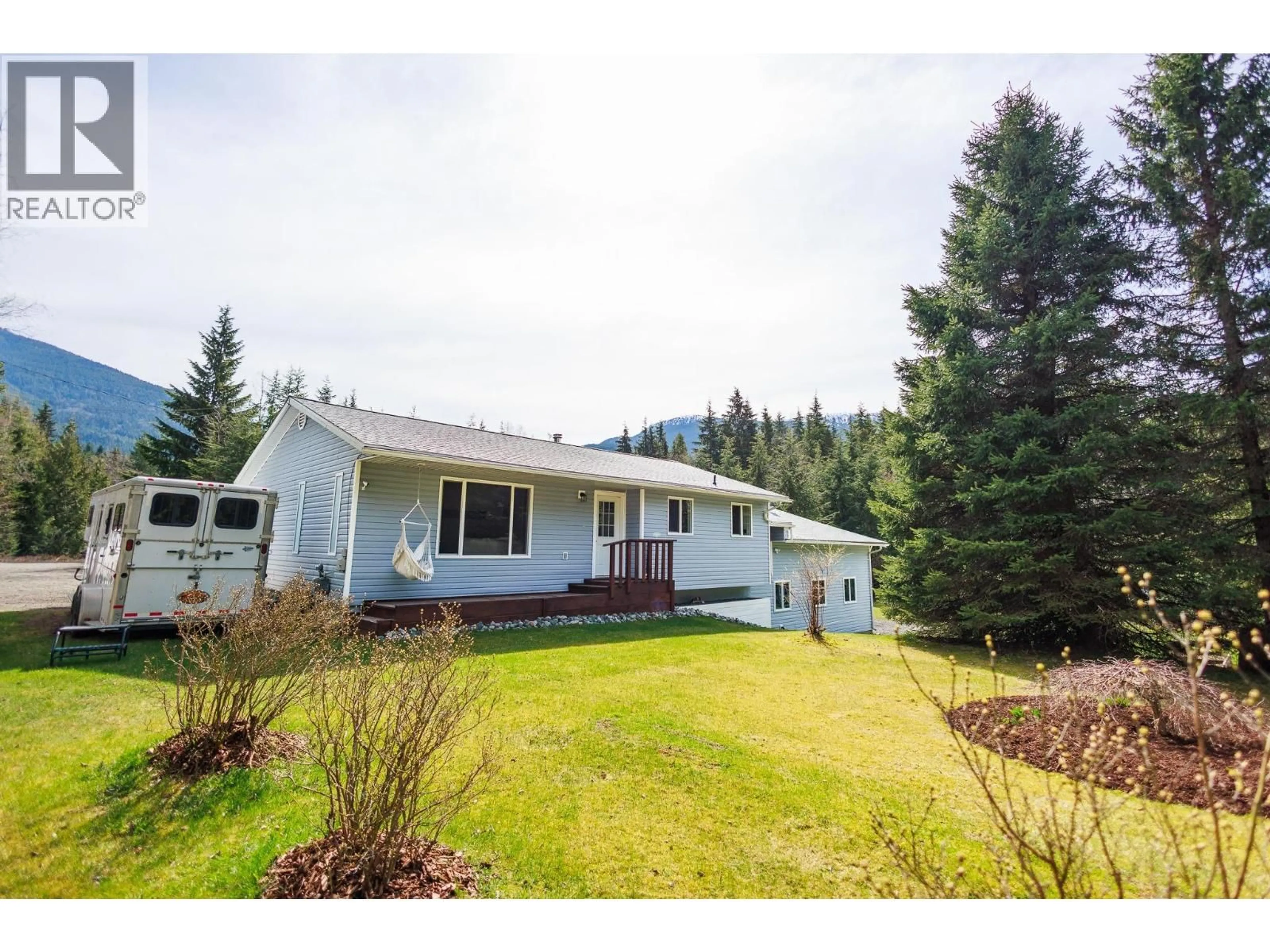 A pic from outside/outdoor area/front of a property/back of a property/a pic from drone, mountain view for 5515 KLEANZA DRIVE, Terrace British Columbia V8G0A7
