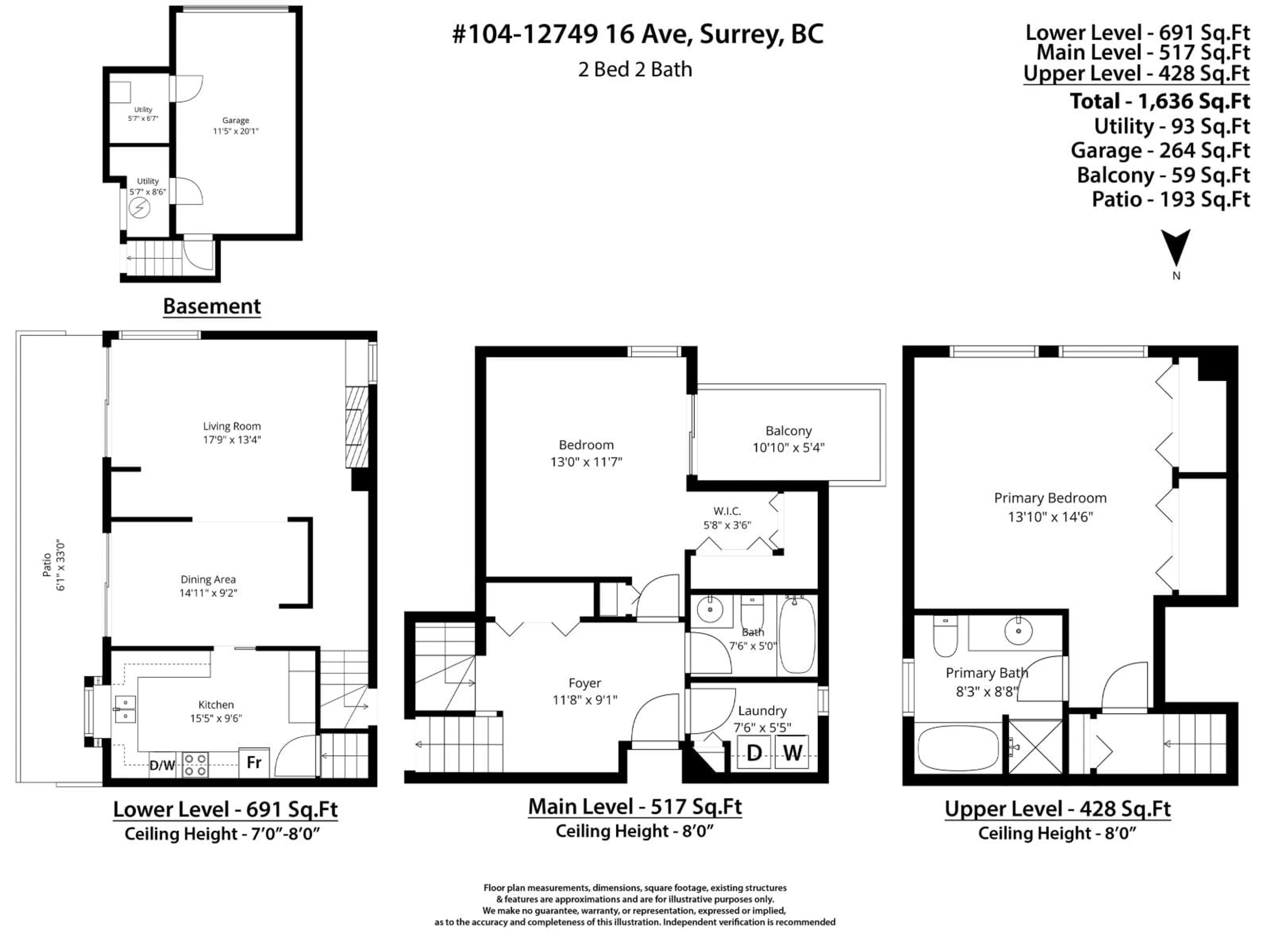 Floor plan for 104 - 12749 16 AVENUE, Surrey British Columbia V4A1N2