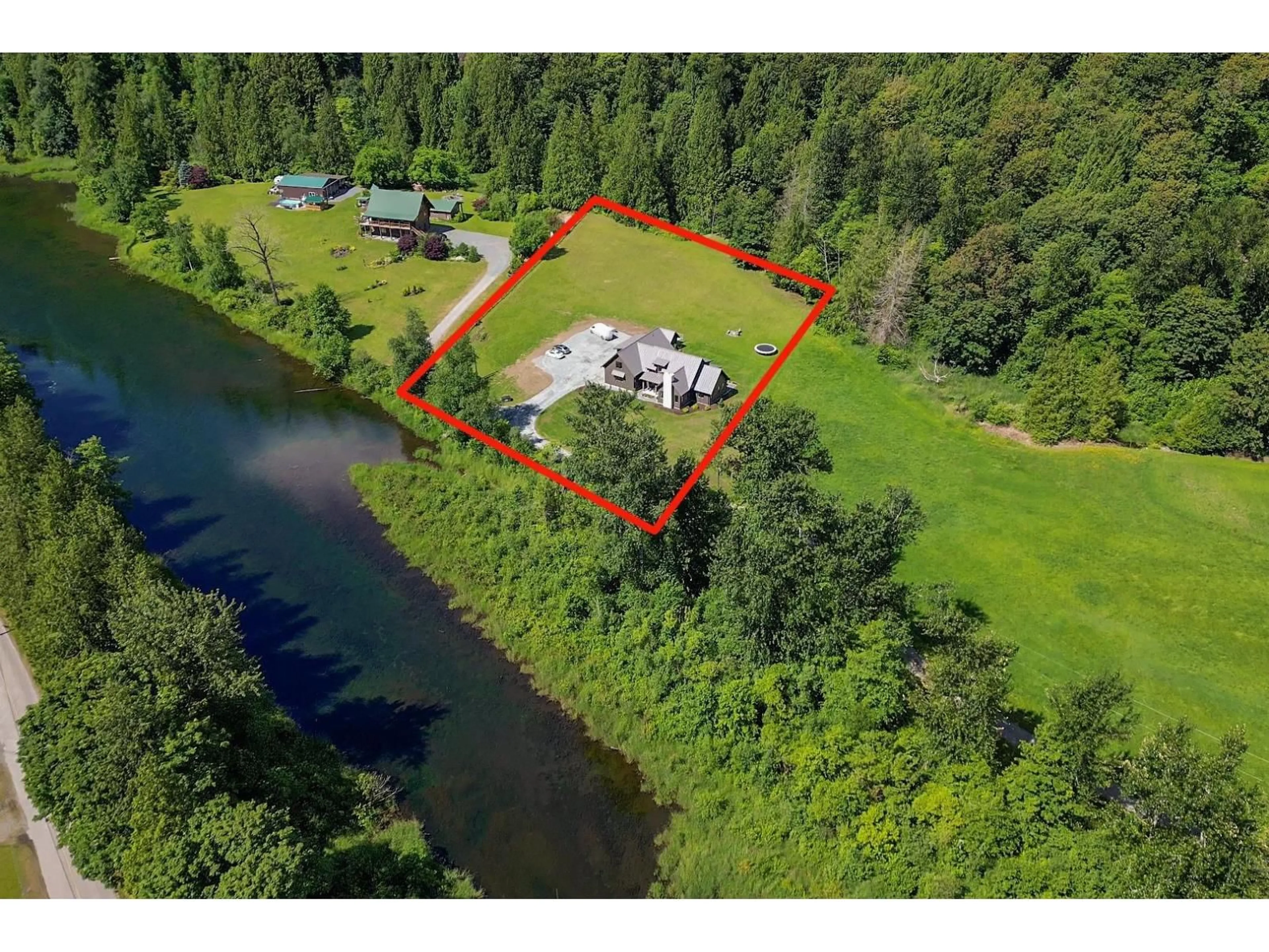 A pic from outside/outdoor area/front of a property/back of a property/a pic from drone, water/lake/river/ocean view for 5249 KAMP ROAD, Agassiz British Columbia V0M1A2