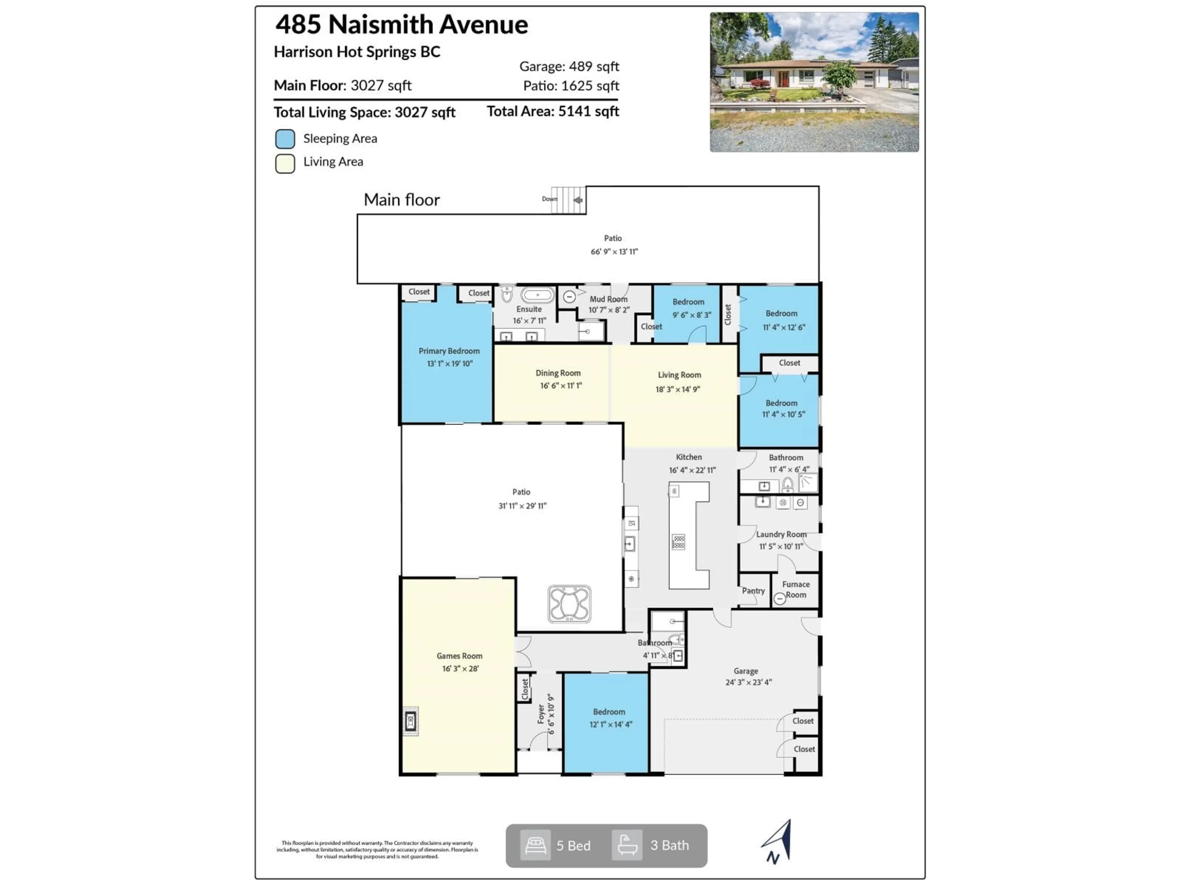 Floor plan for 485 NAISMITH AVENUE, Harrison Hot Springs British Columbia V0M1K0