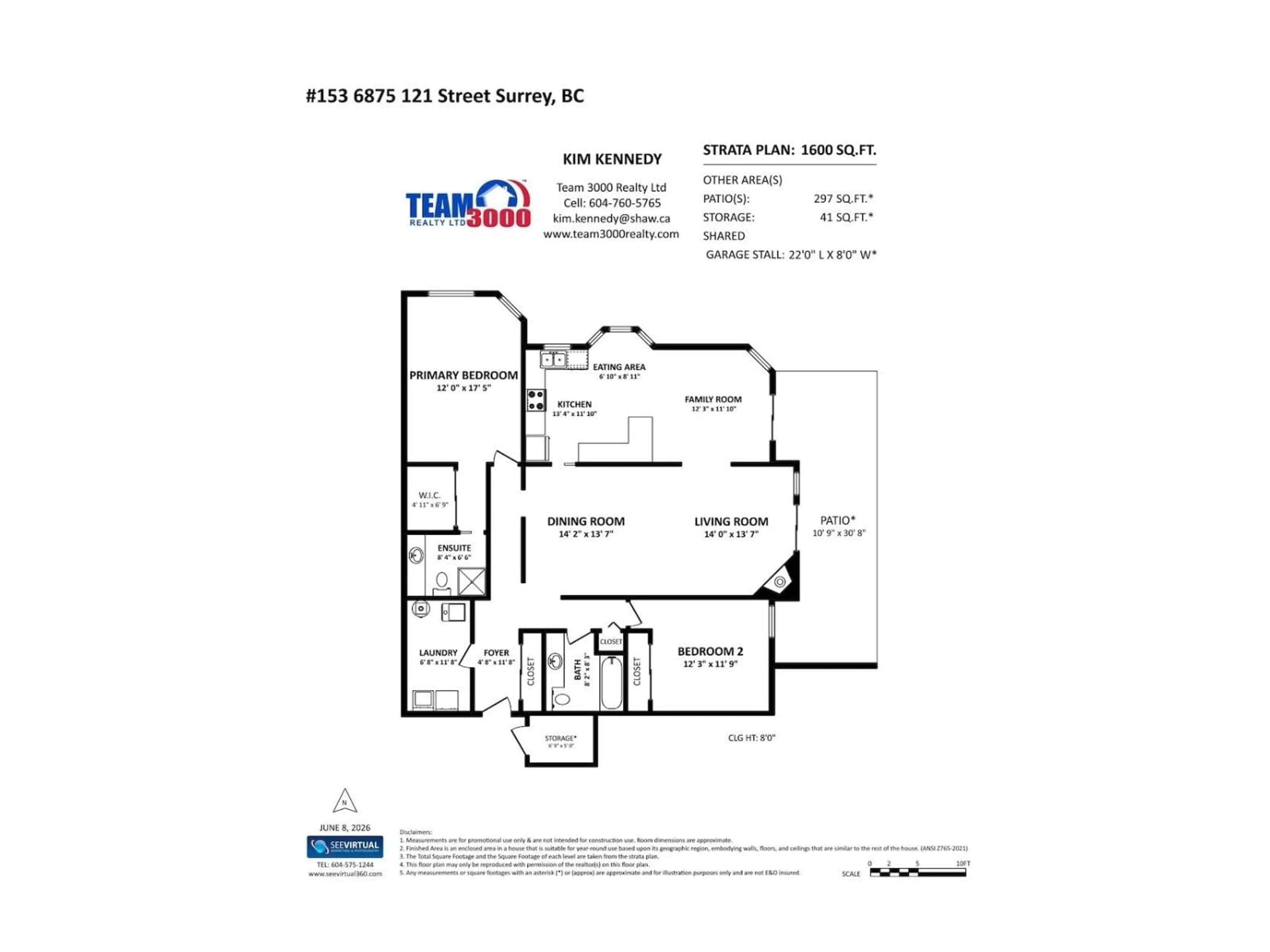 Floor plan for 153 - 6875 121 STREET, Surrey British Columbia V3W1C2