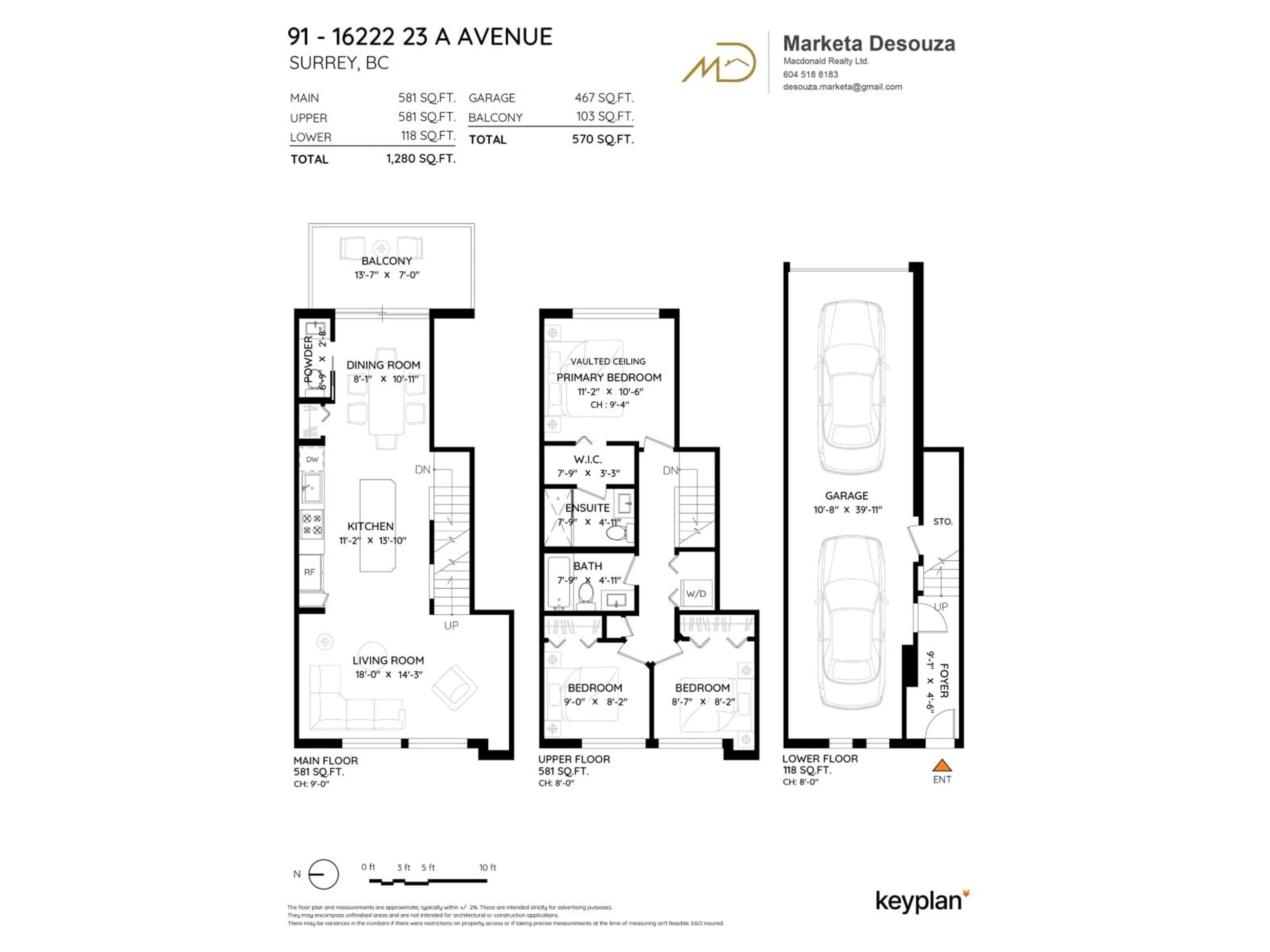 Floor plan for 91 - 16222 23A AVENUE, Surrey British Columbia V3Z6P4