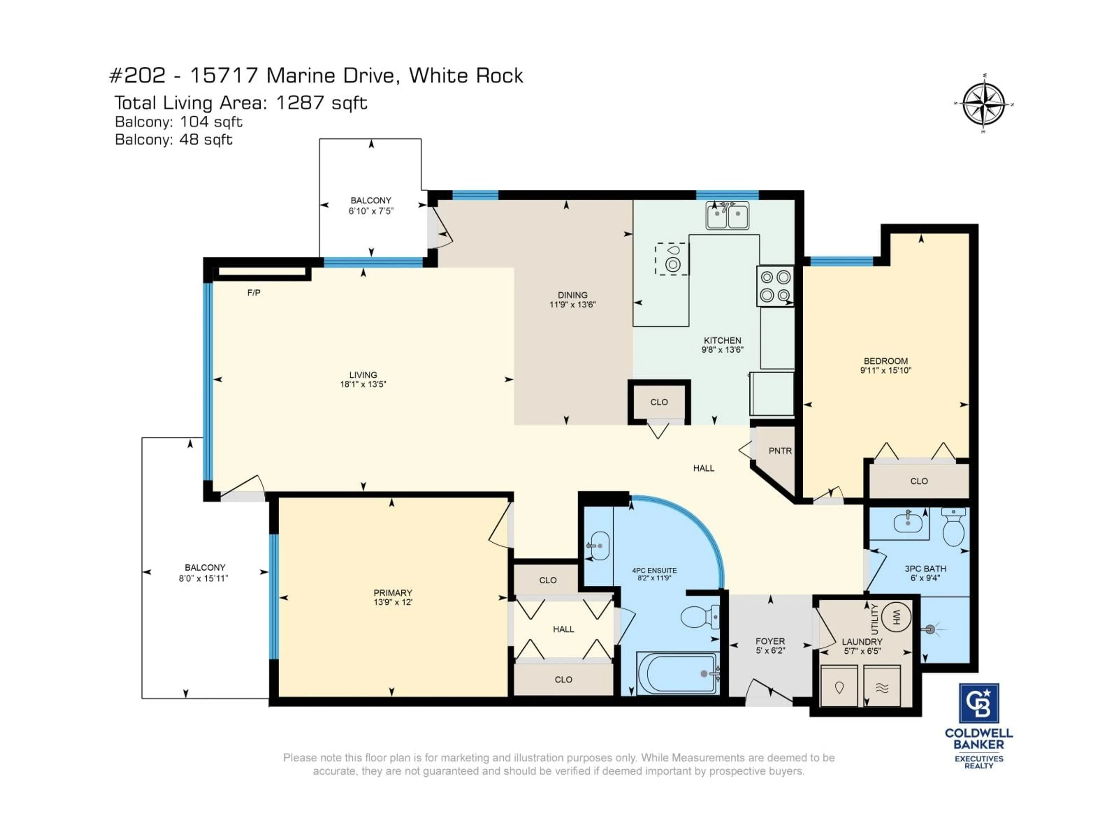 Floor plan for 202 - 15717 MARINE DRIVE, White Rock British Columbia V4B1E4