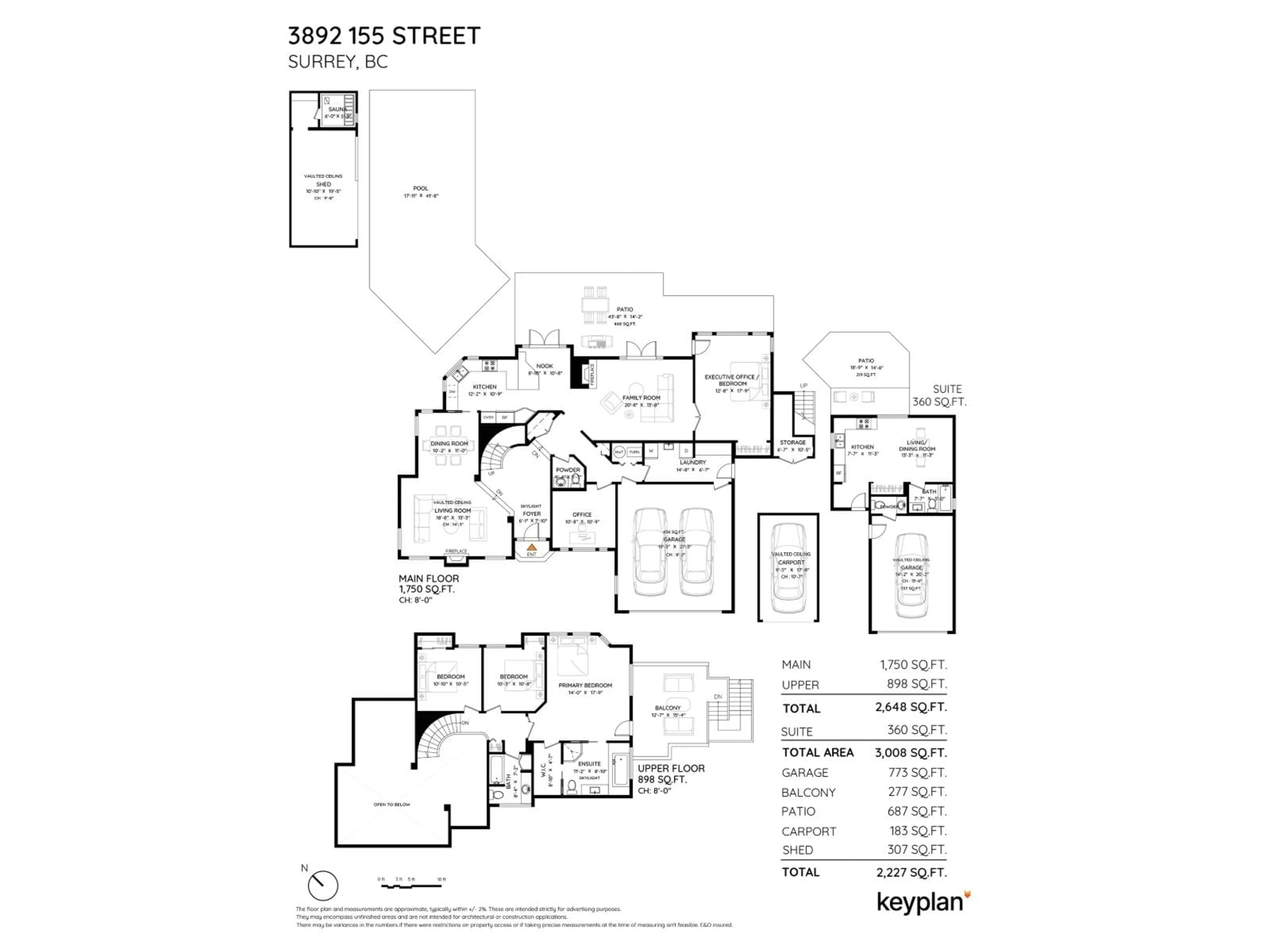 Floor plan for 3892 155 STREET, Surrey British Columbia V3Z0G7