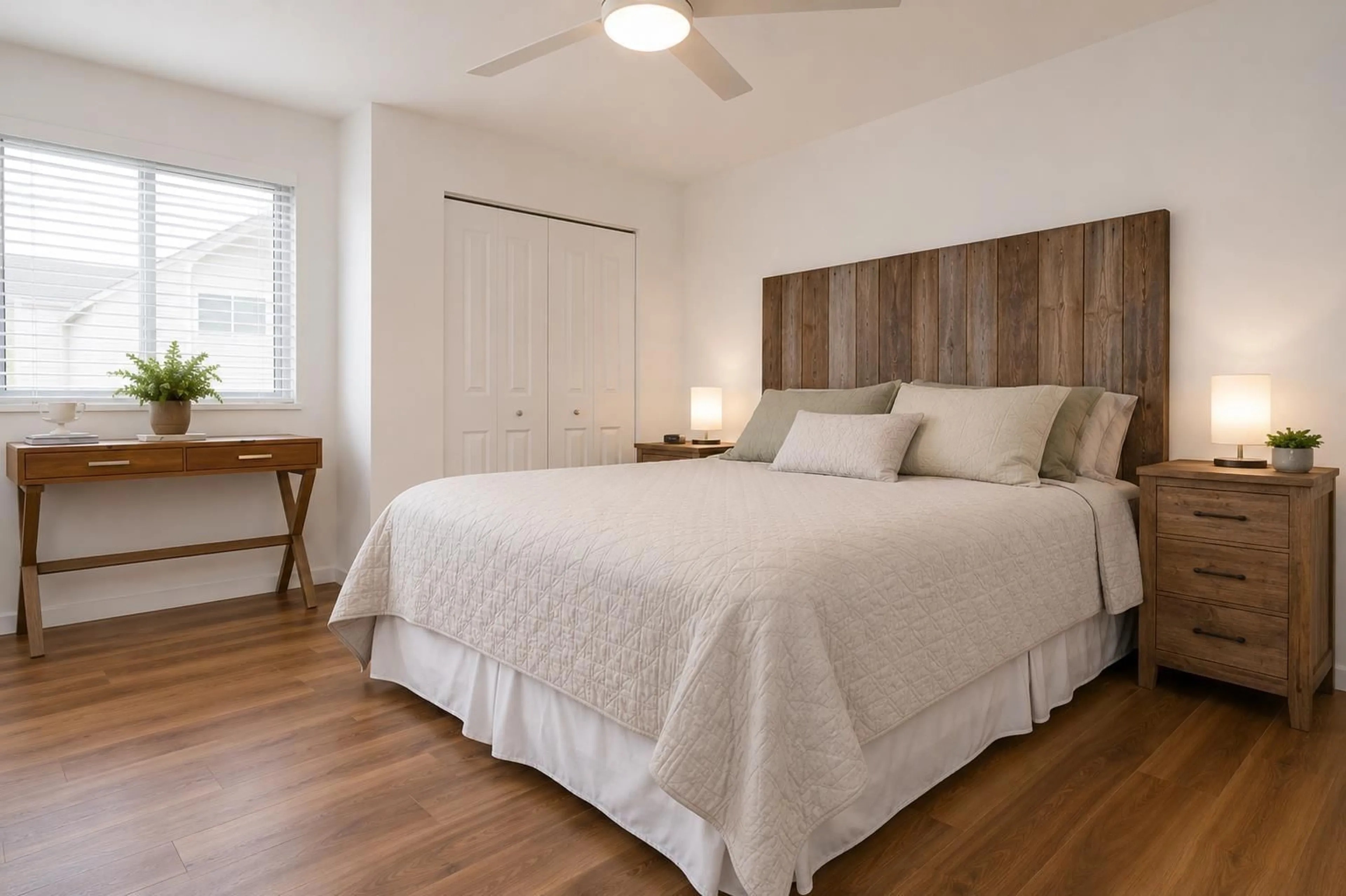 Bedroom with bed, wood/laminate floor for 201 - 8972 FLEETWOOD WAY, Surrey British Columbia V3R0T5