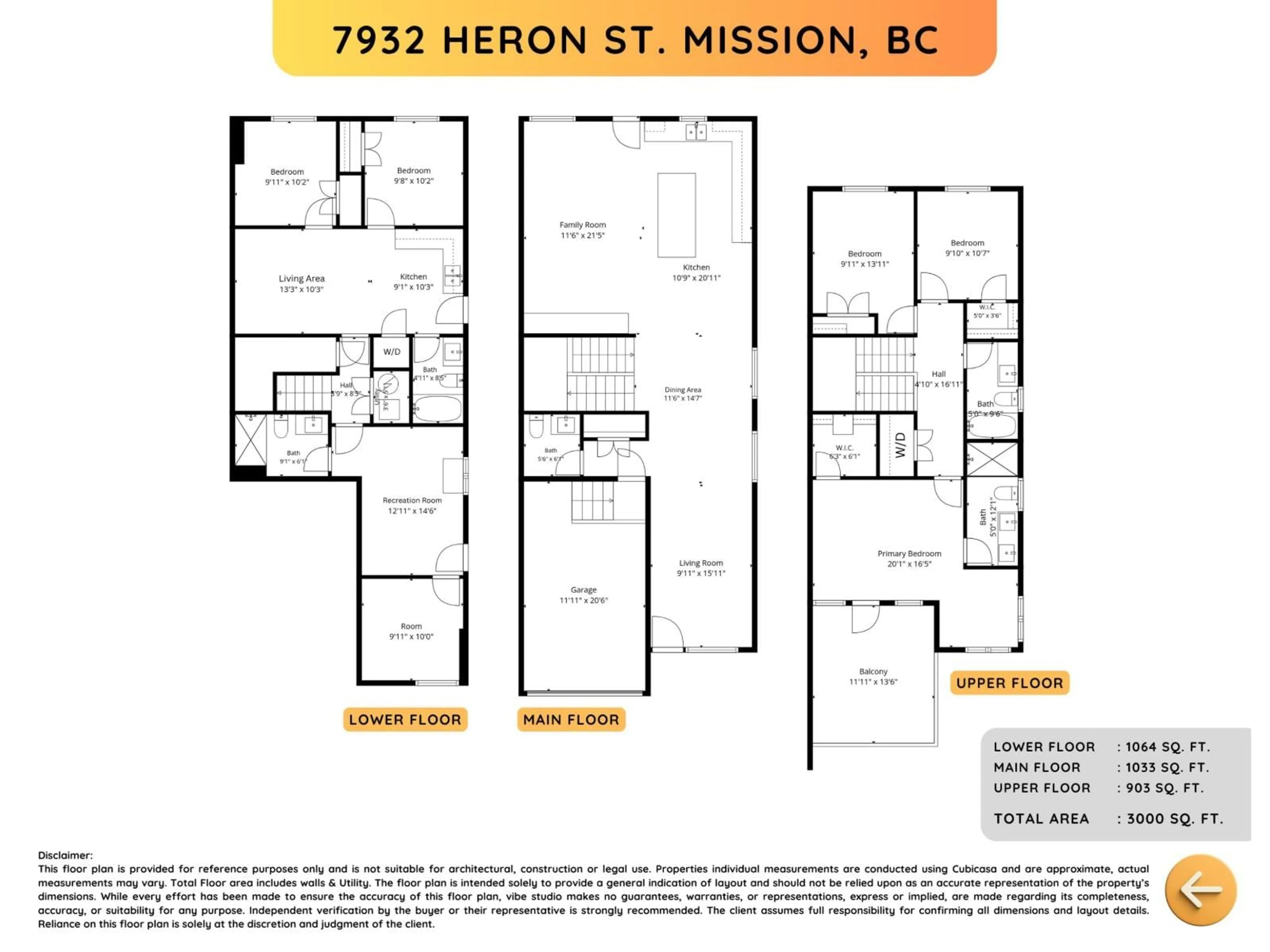 Floor plan for 7932 HERON STREET, Mission British Columbia V2V6A1