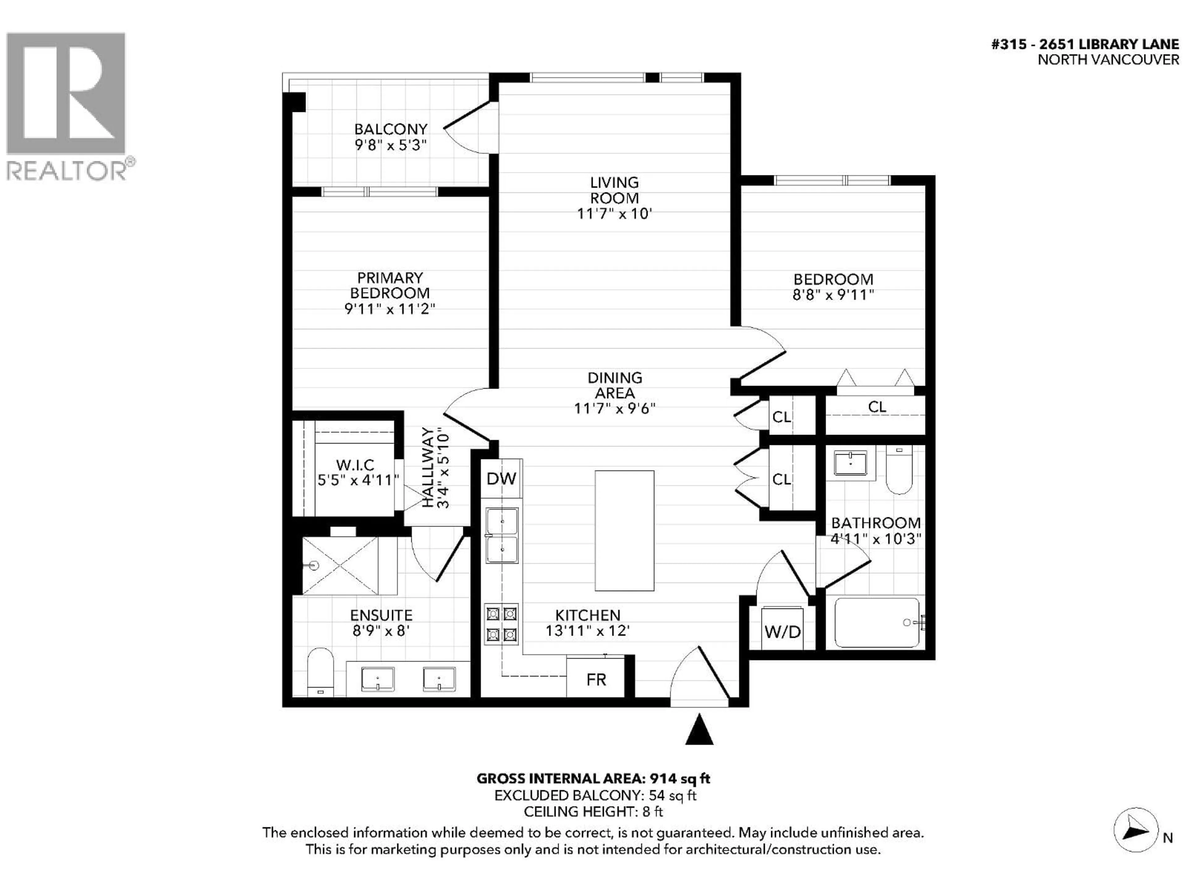 Floor plan for 315 - 2651 LIBRARY LANE, North Vancouver British Columbia V7J0C1