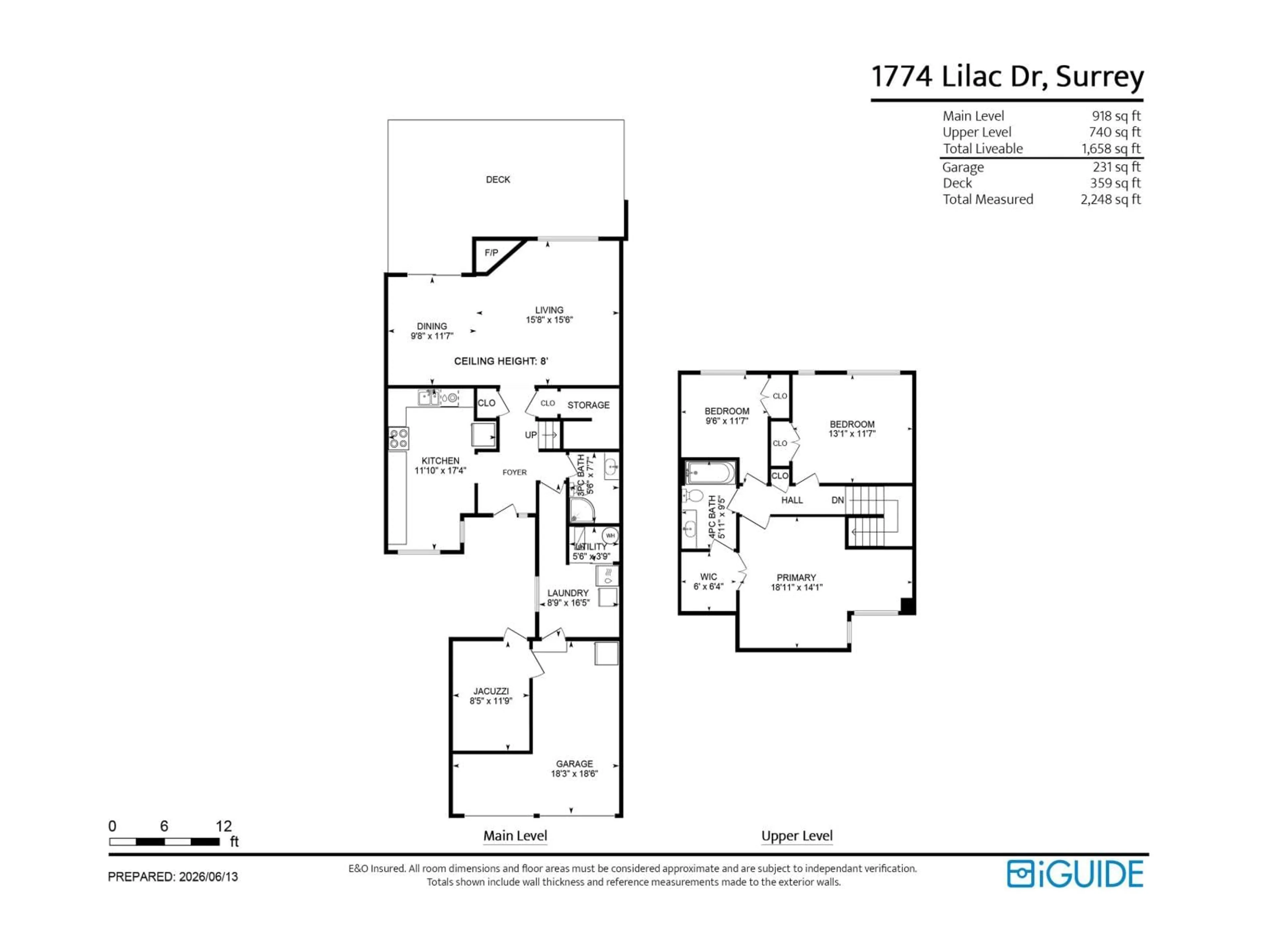 Floor plan for 1774 LILAC DRIVE, Surrey British Columbia V4A5C9