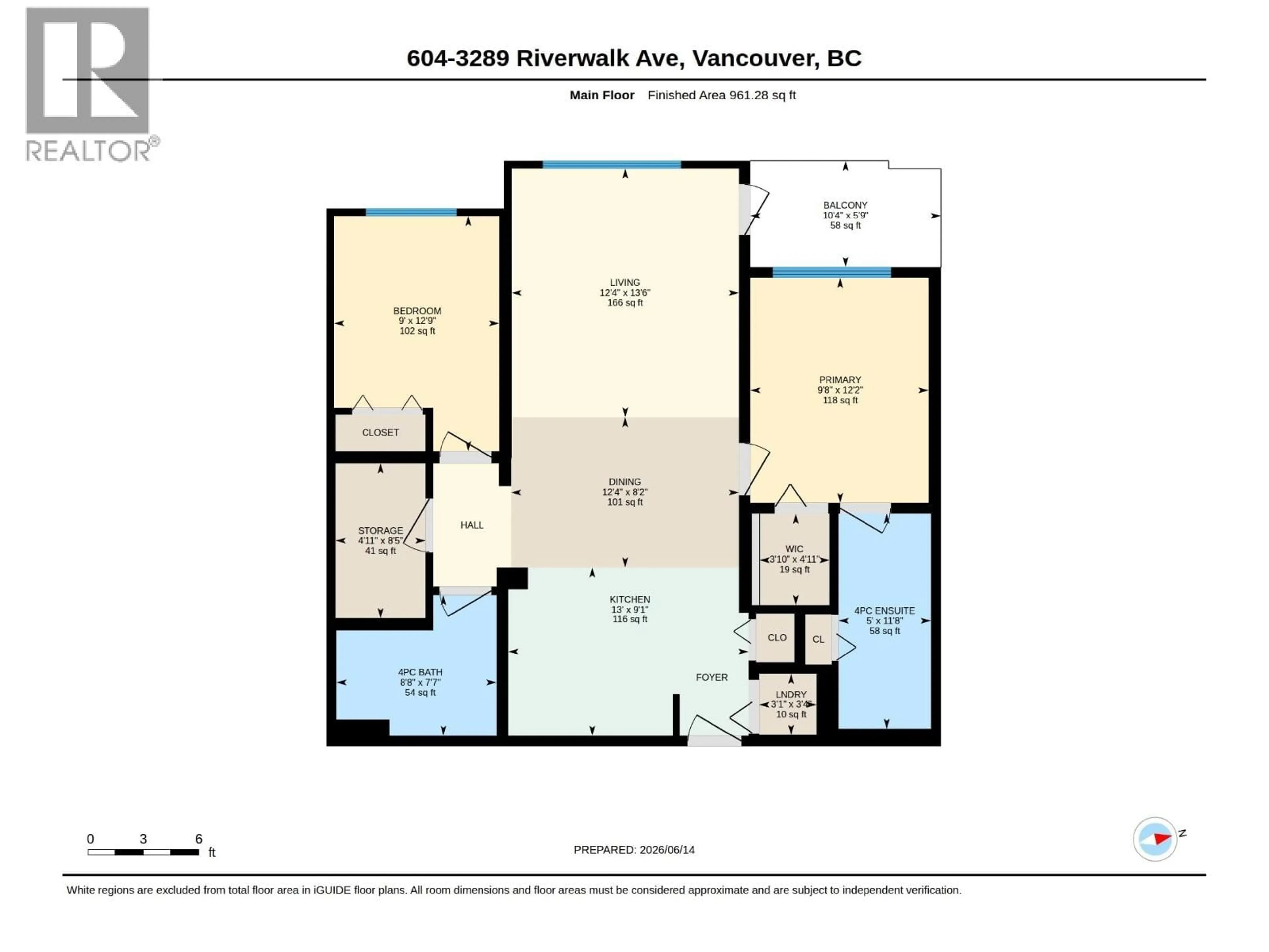 Floor plan for 604 - 3289 RIVERWALK AVENUE, Vancouver British Columbia V5S0G2