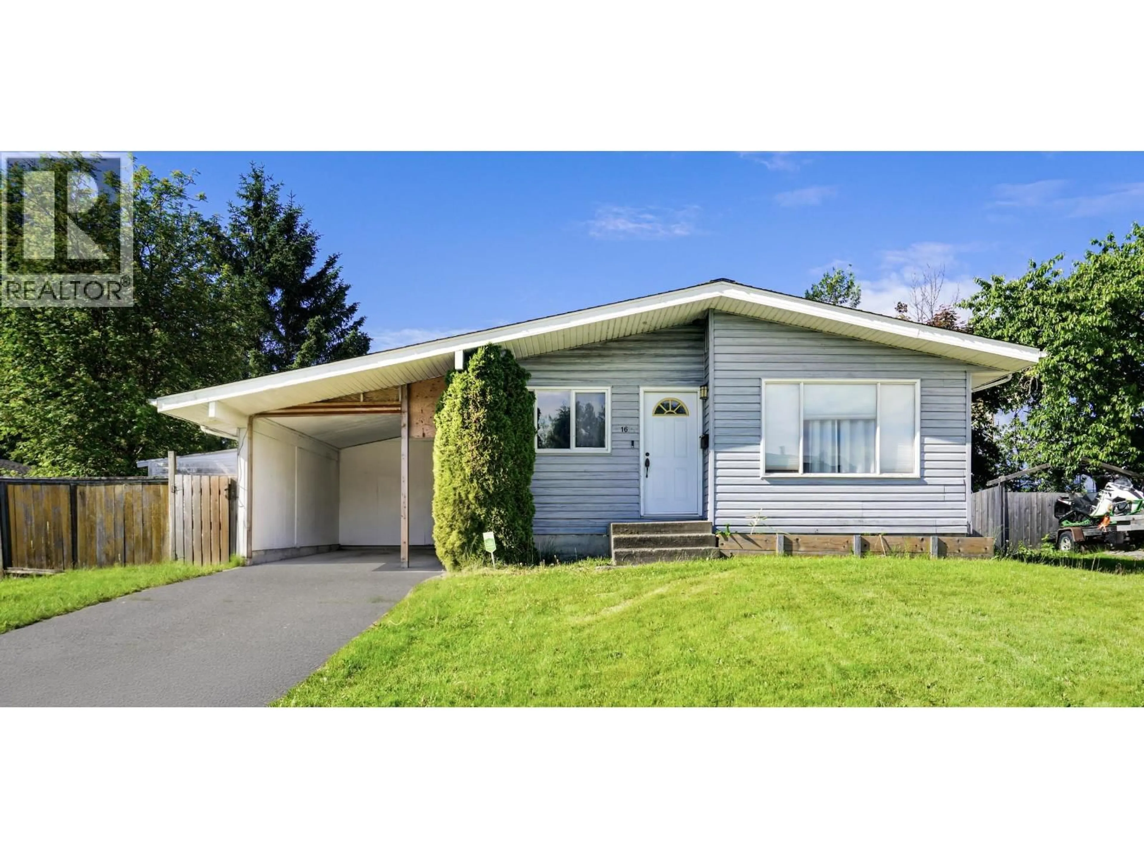 Home with vinyl exterior material, street for 16 CARSWELL STREET, Kitimat British Columbia V8C1B3