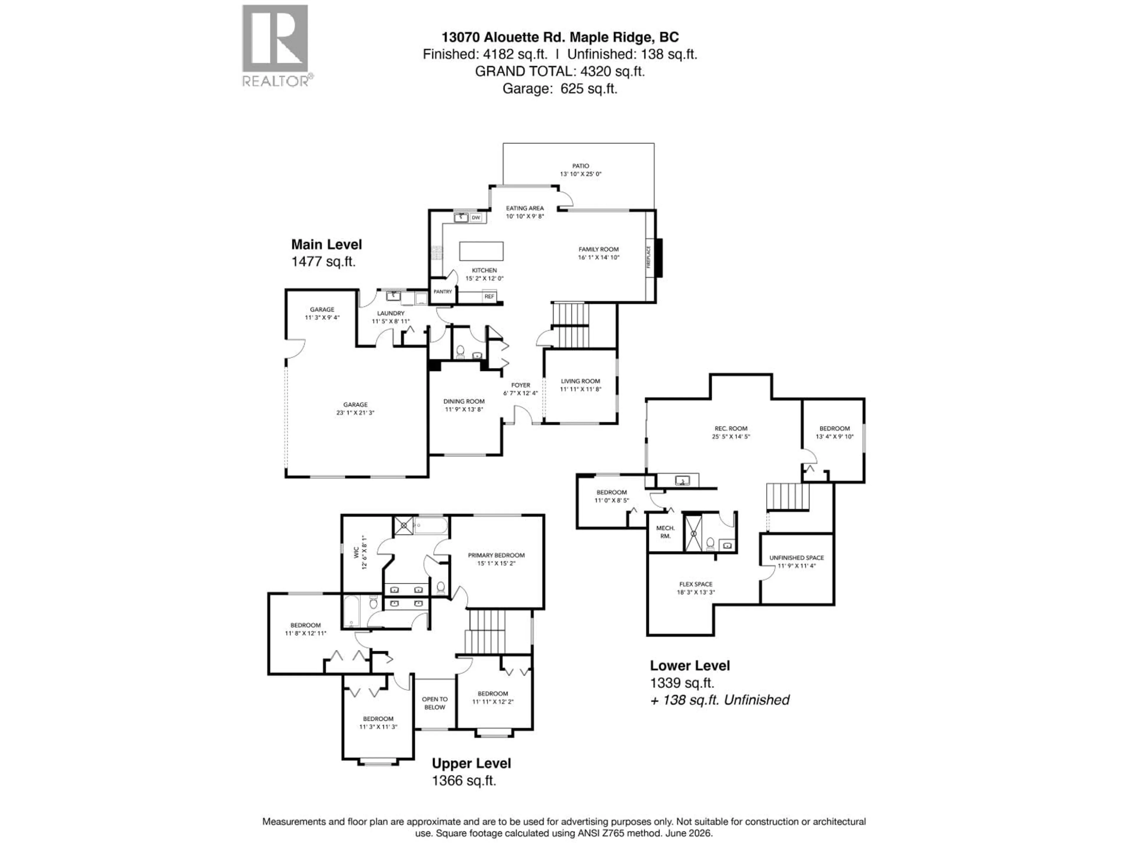 Floor plan for 13070 ALOUETTE ROAD, Maple Ridge British Columbia V4R1R8