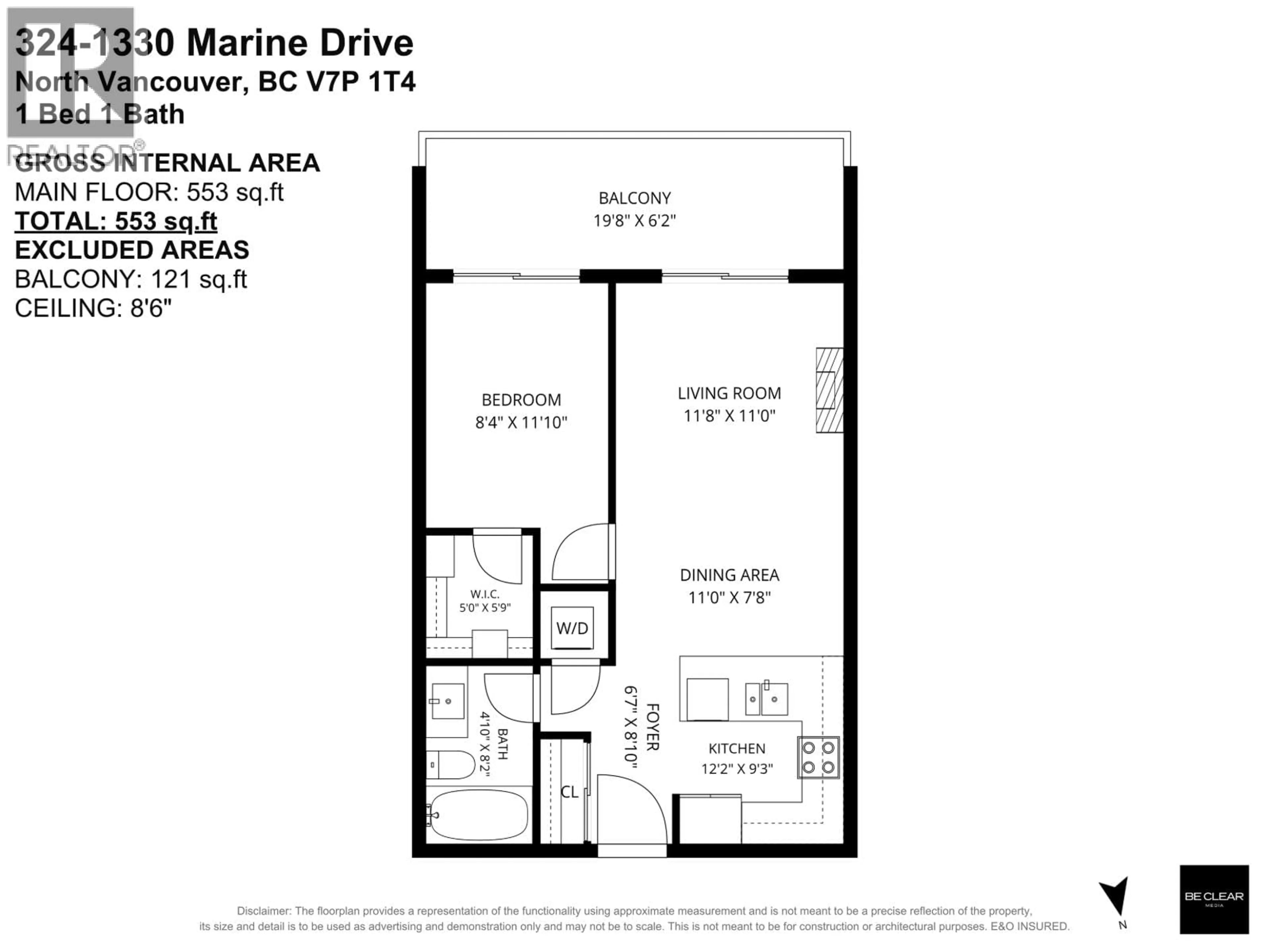 Floor plan for 324 - 1330 MARINE DRIVE, North Vancouver British Columbia V7P1T4