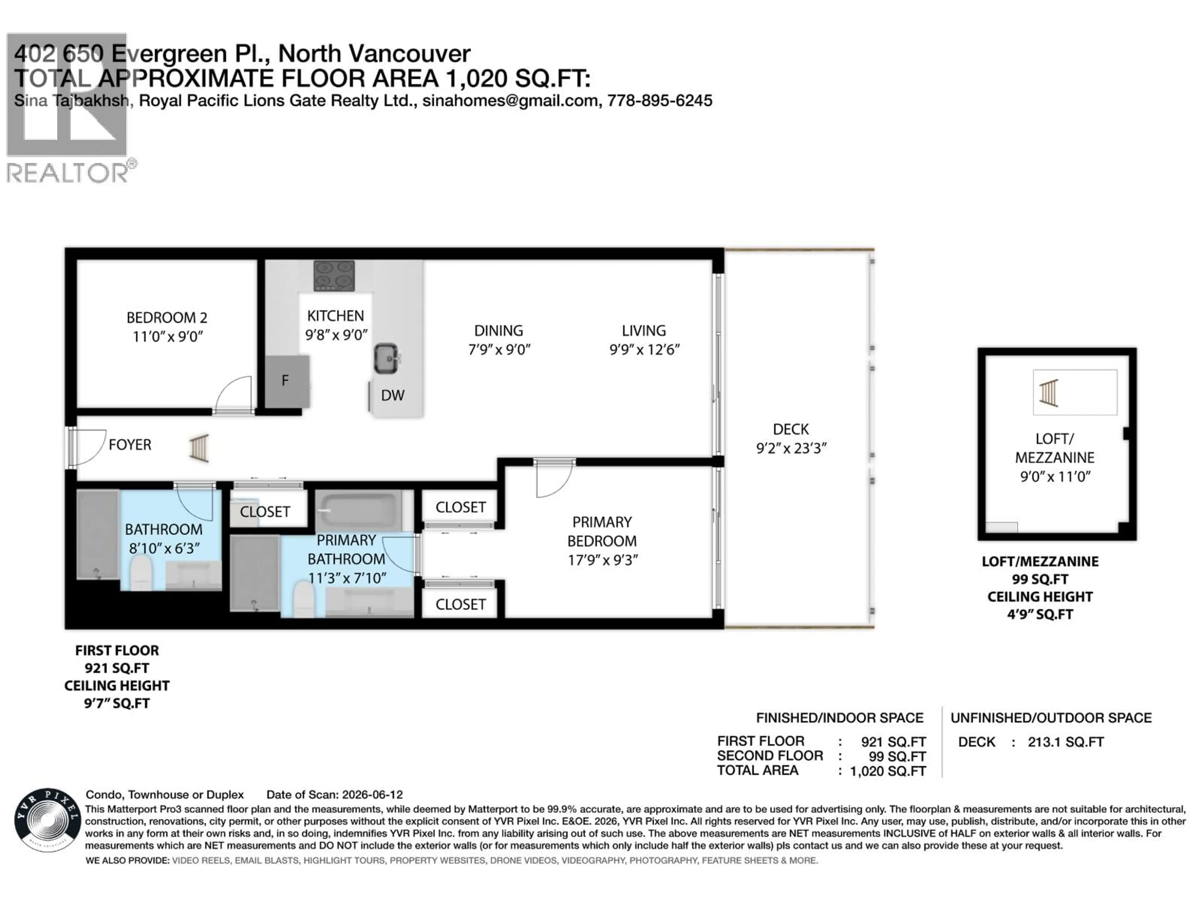 Floor plan for 402 - 650 EVERGREEN PLACE, North Vancouver British Columbia V7N0A5