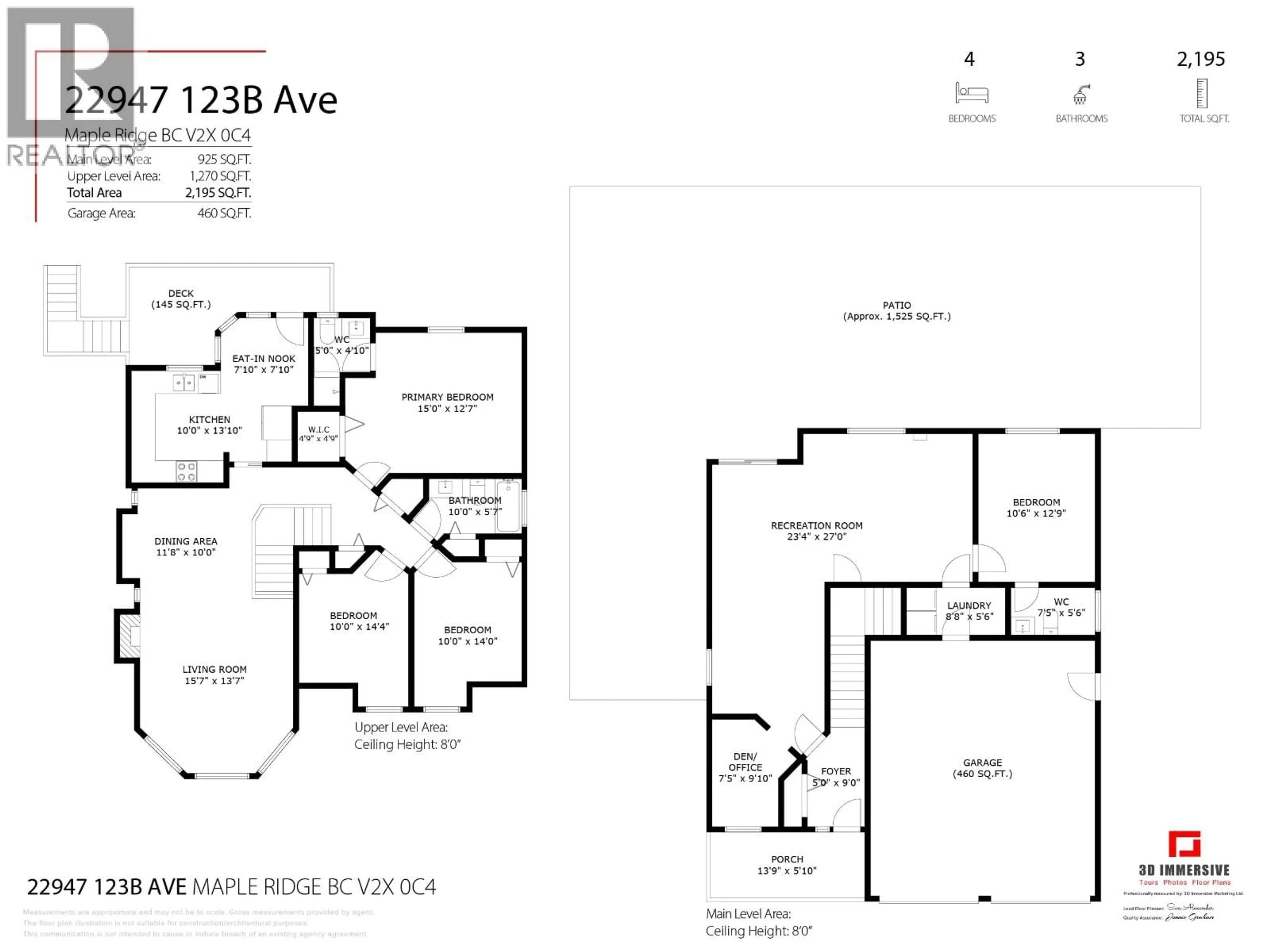 Floor plan for 22947 123B AVENUE, Maple Ridge British Columbia V2X0C4