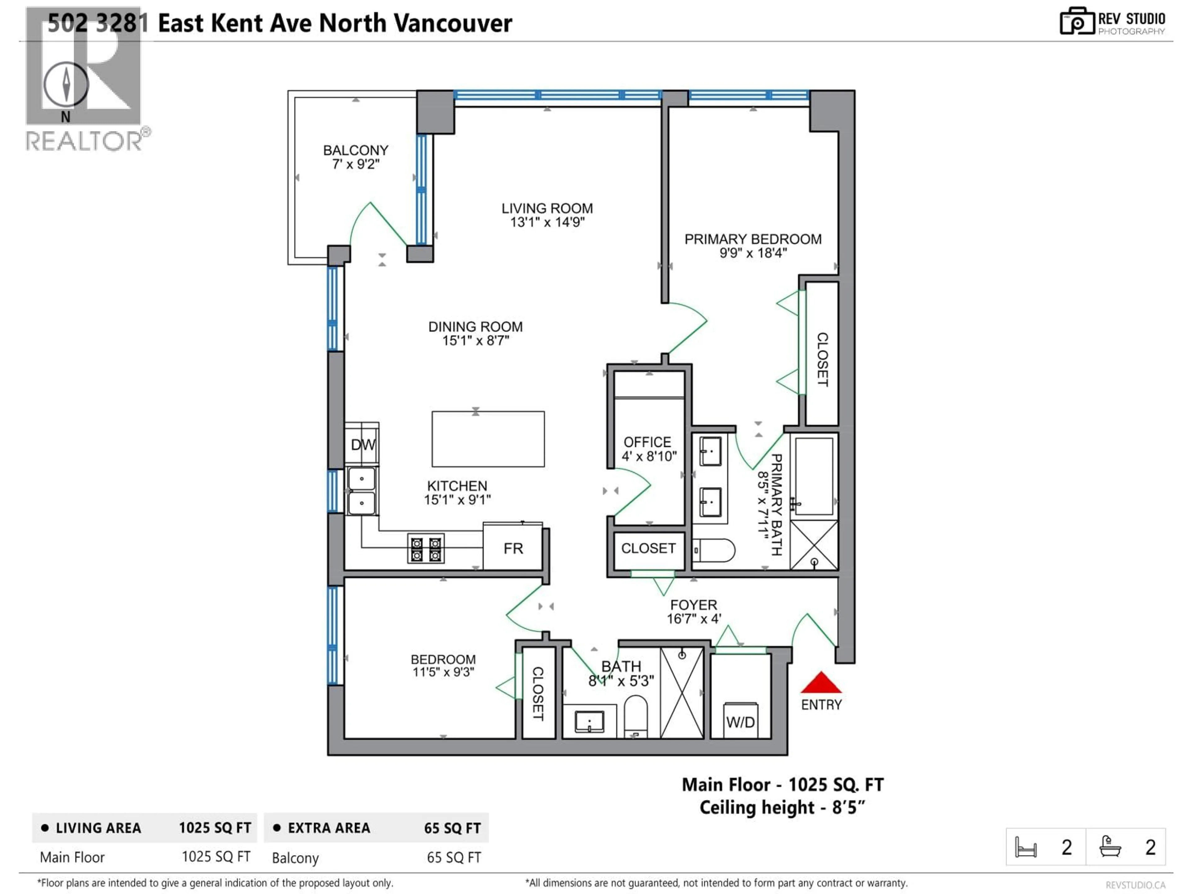 Floor plan for 502 - 3281 KENT AVENUE NORTH, Vancouver British Columbia V5S0C4