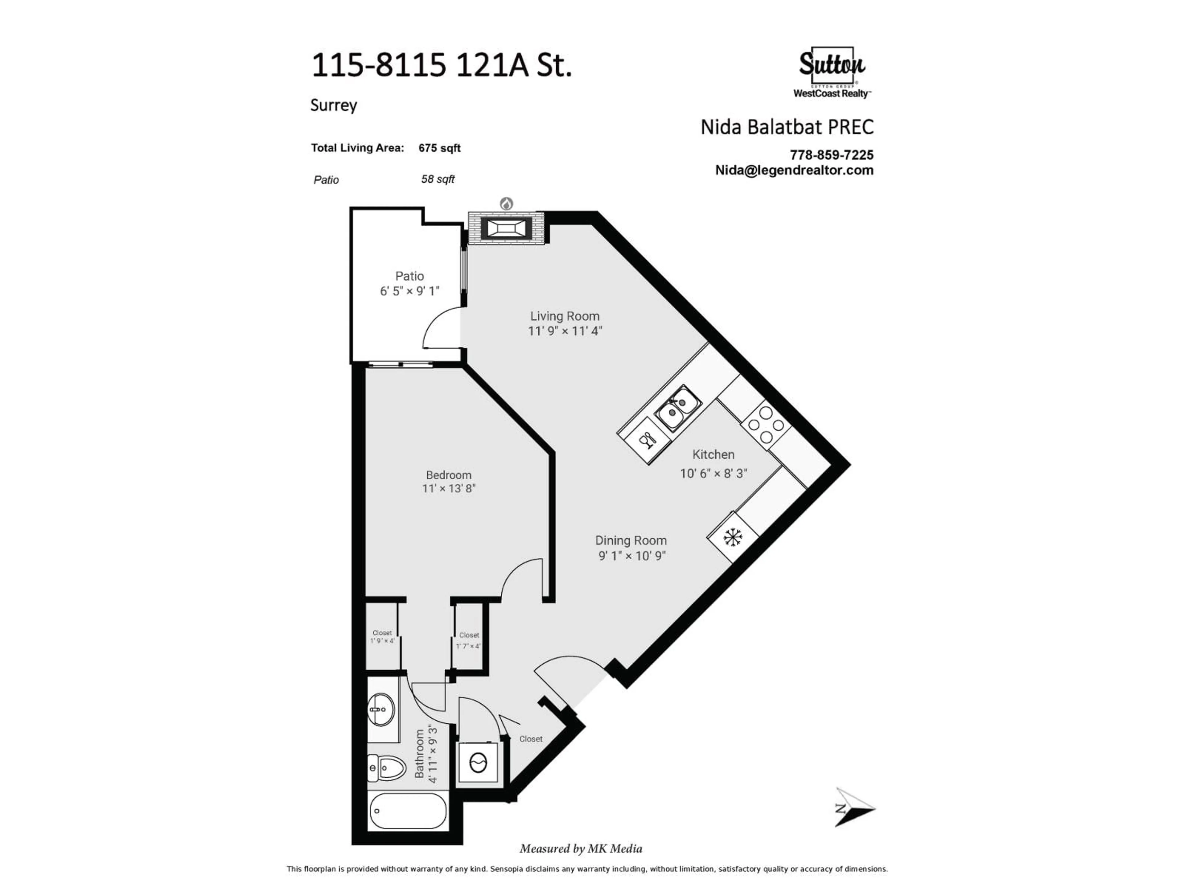 Floor plan for 115 - 8115 121A STREET, Surrey British Columbia V3W1J2