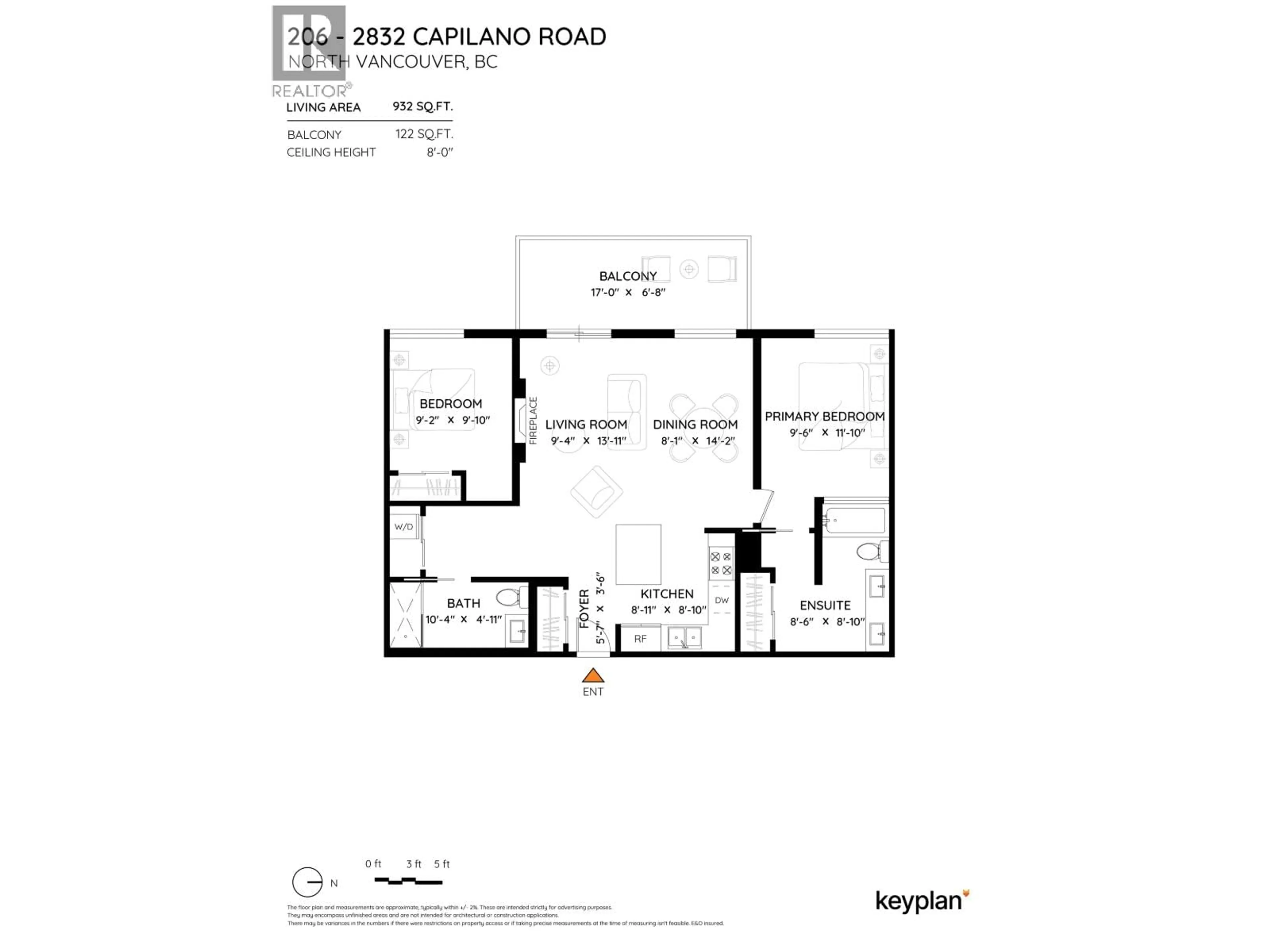 Floor plan for 206 - 2832 CAPILANO ROAD, North Vancouver British Columbia V7R4H5