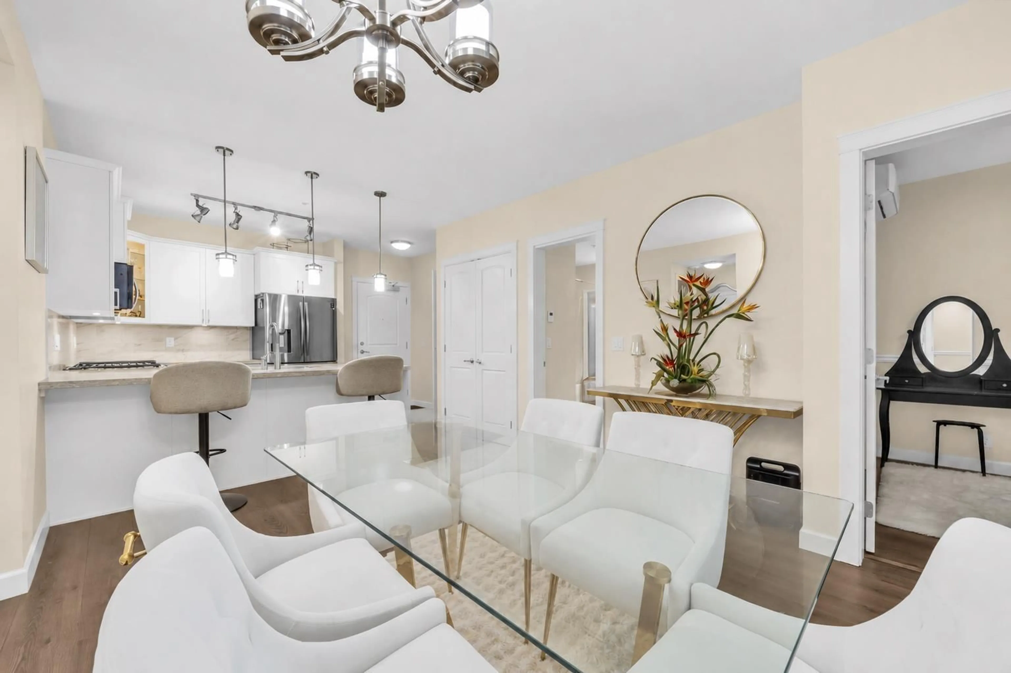 Living room with furniture, ceramic/tile floor for 403 - 8561 203A STREET, Langley British Columbia V2Y3L7