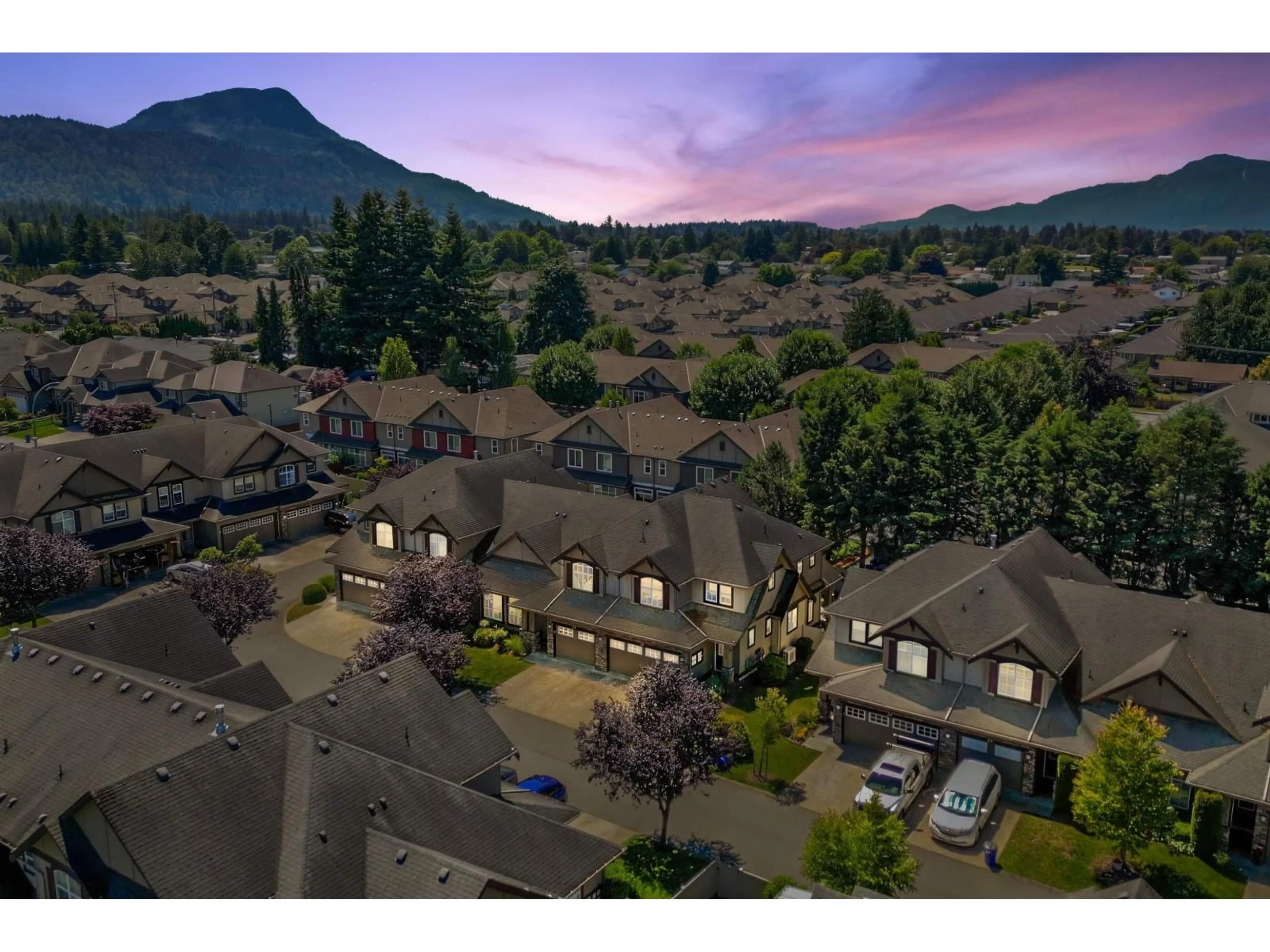 A pic from outside/outdoor area/front of a property/back of a property/a pic from drone, mountain view for 23 - 6577 SOUTHDOWNE PLACE, Chilliwack British Columbia V2R0H4