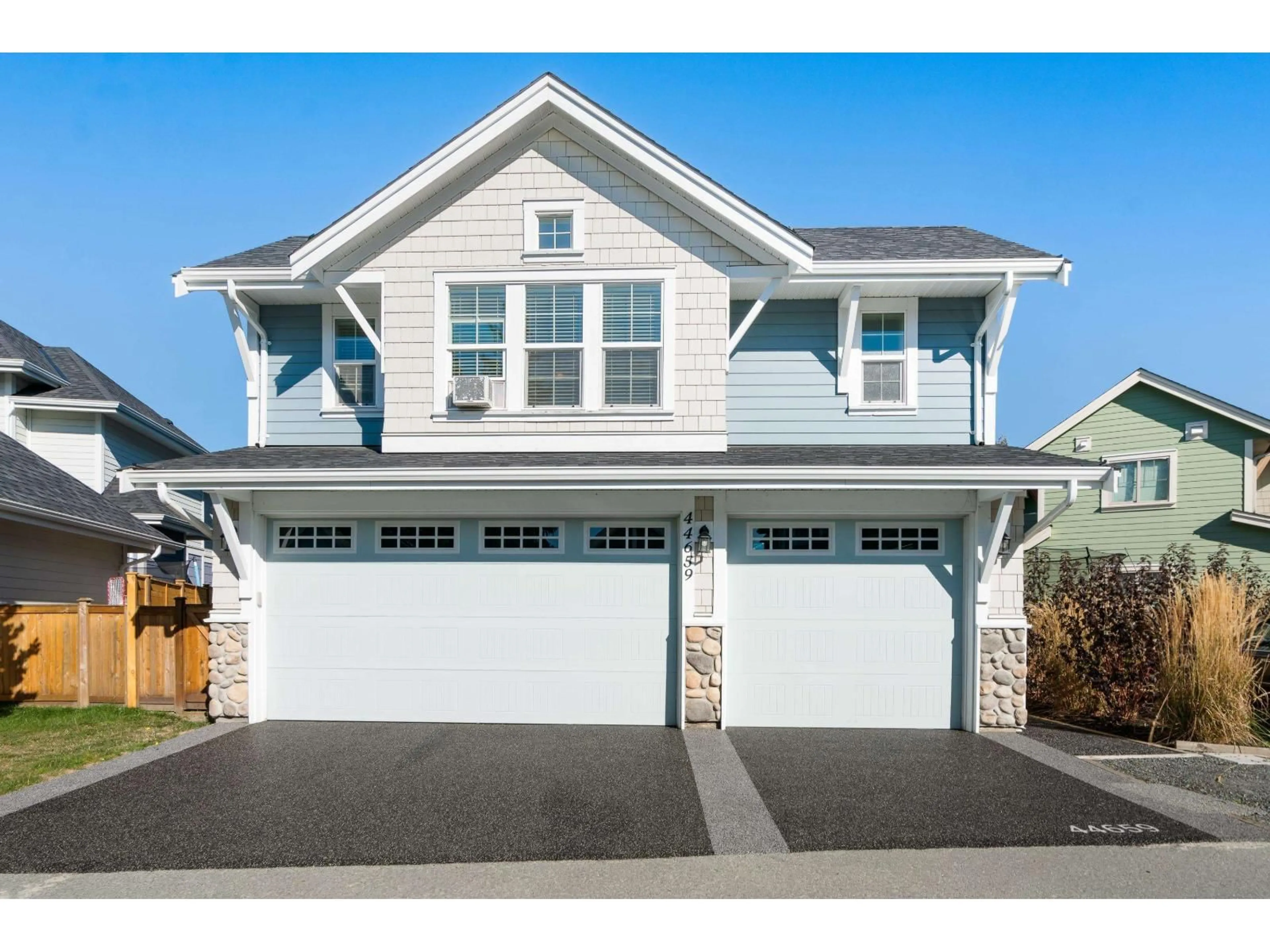 Home with vinyl exterior material, street for 44659 ANGLERS BOULEVARD, Chilliwack British Columbia V2R0Z6