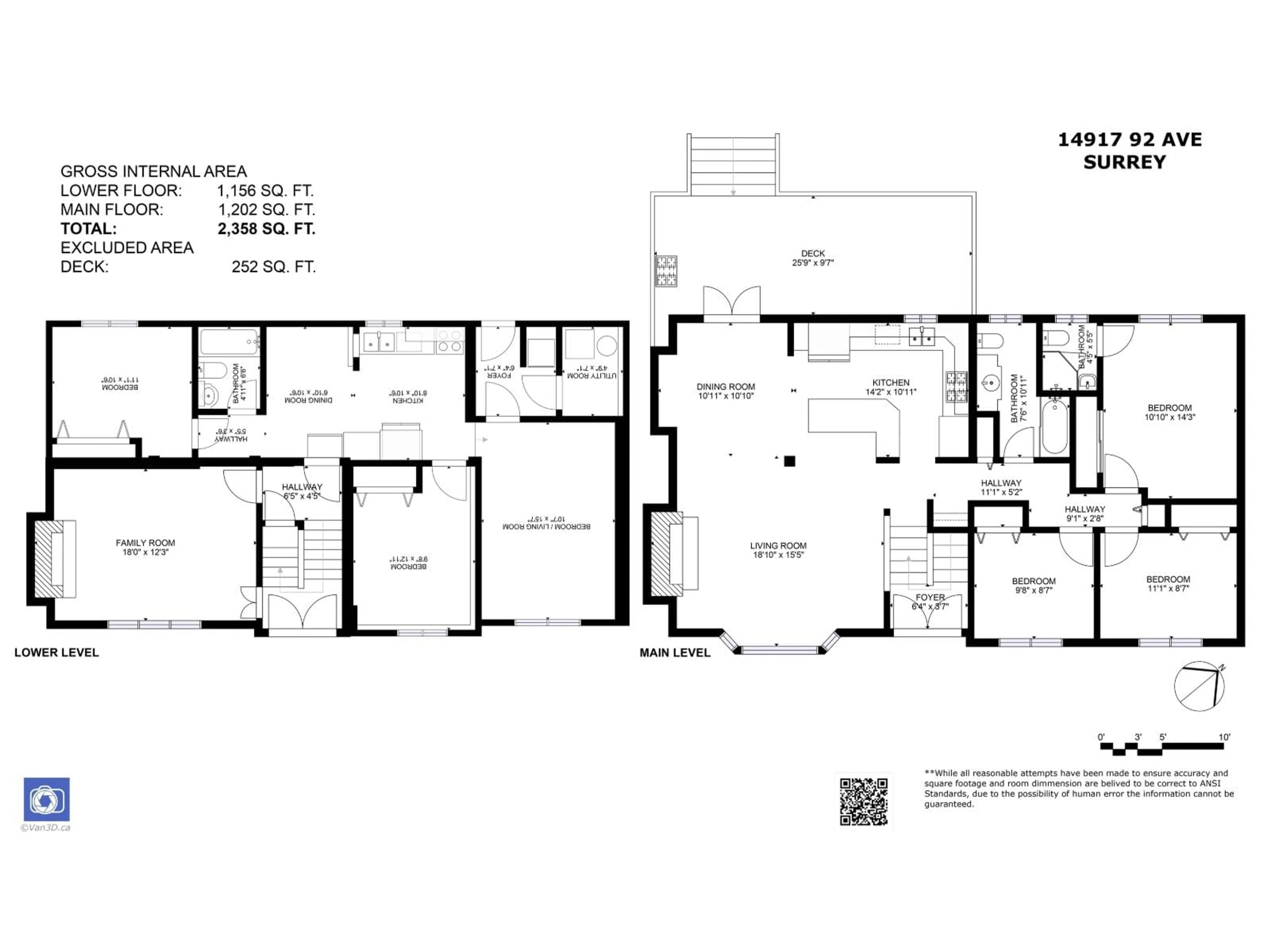 Floor plan for 14917 92 AVENUE, Surrey British Columbia V3R1B9