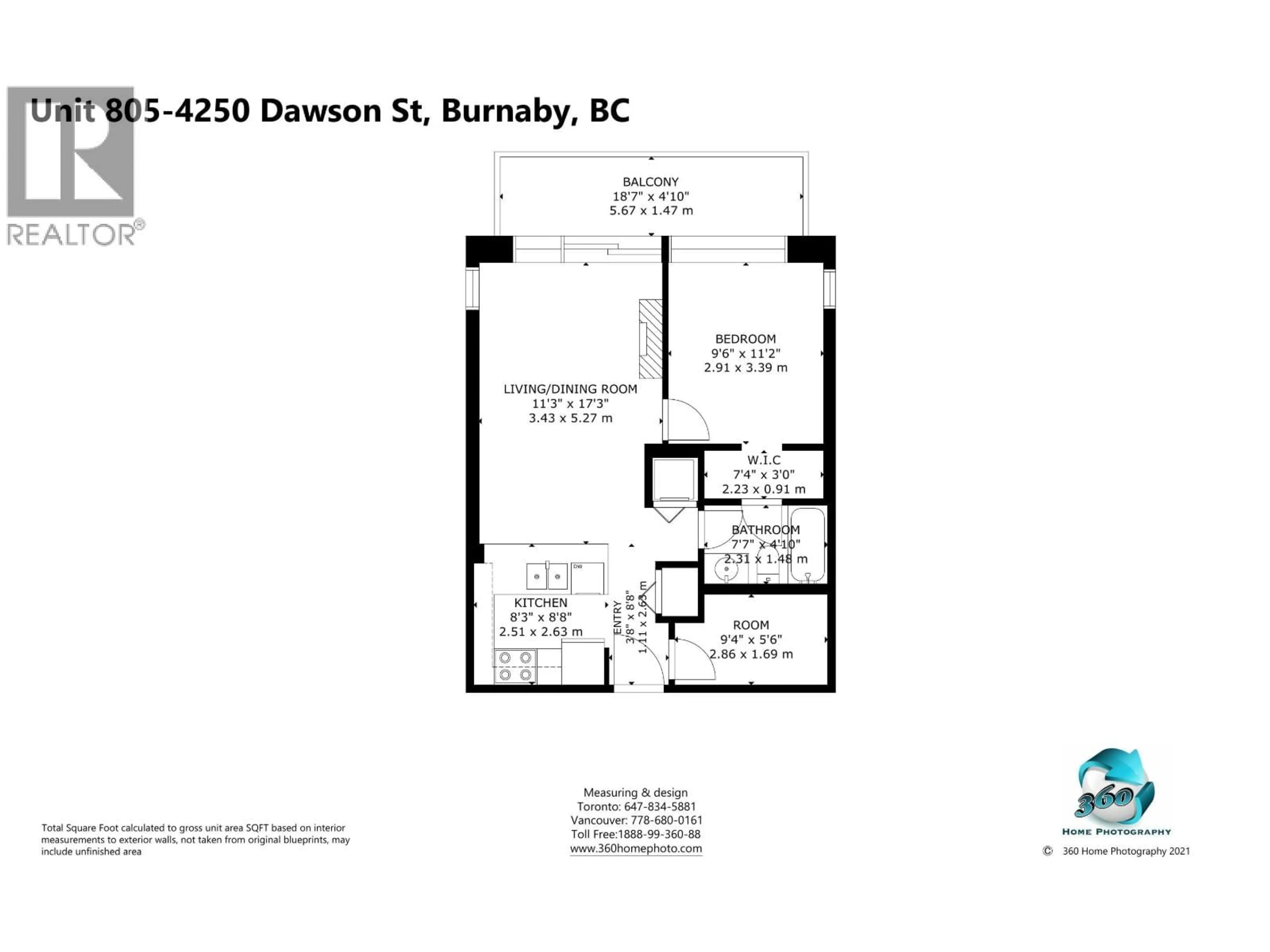 Floor plan for 805 - 4250 DAWSON STREET, Burnaby British Columbia V5C4B1
