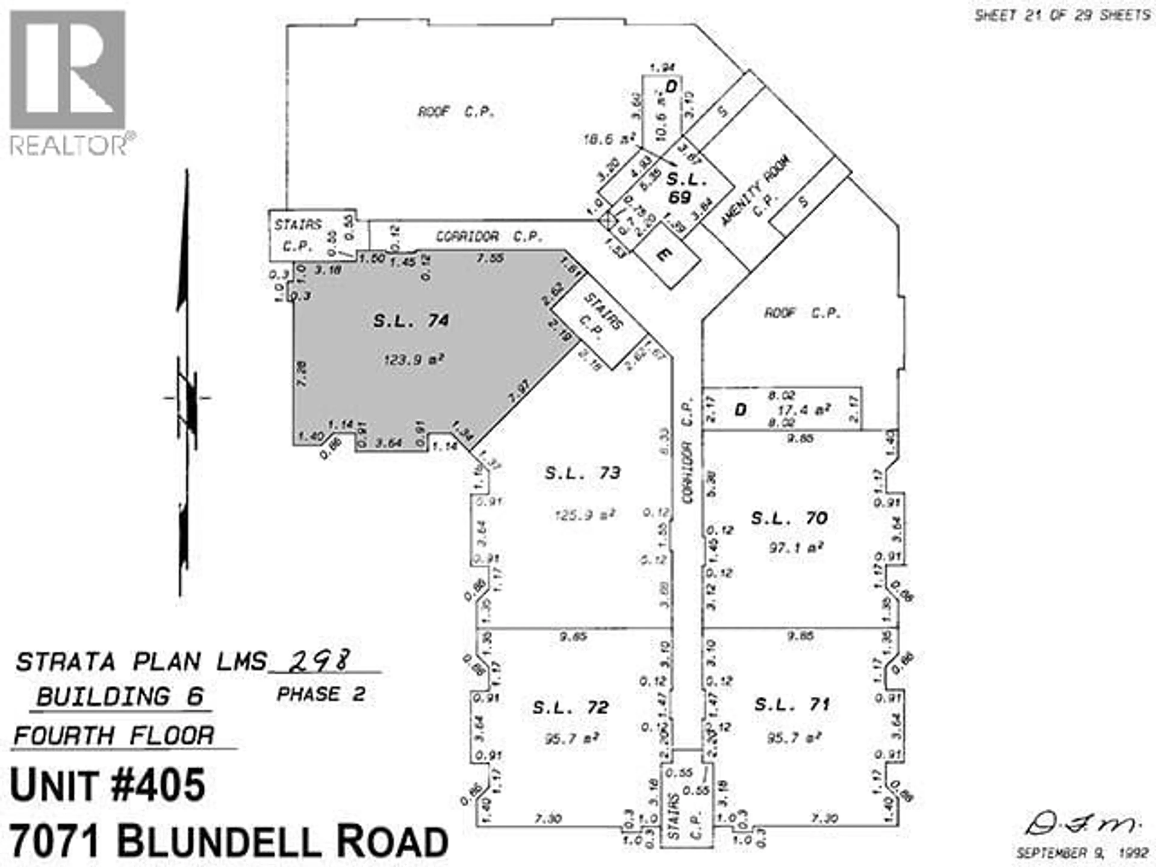 Floor plan for 405 - 7071 BLUNDELL ROAD, Richmond British Columbia V6Y1J5