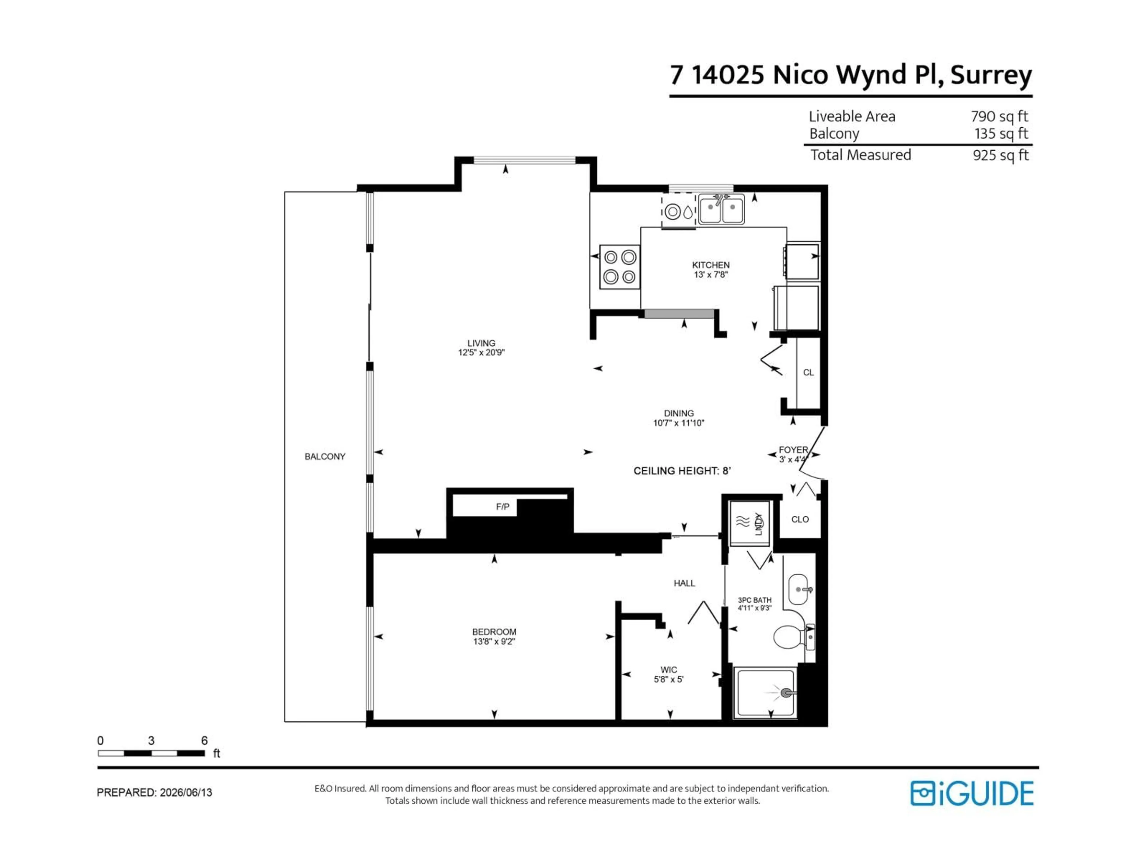 Floor plan for 7 - 14025 NICO WYND PLACE, Surrey British Columbia V4P1J2