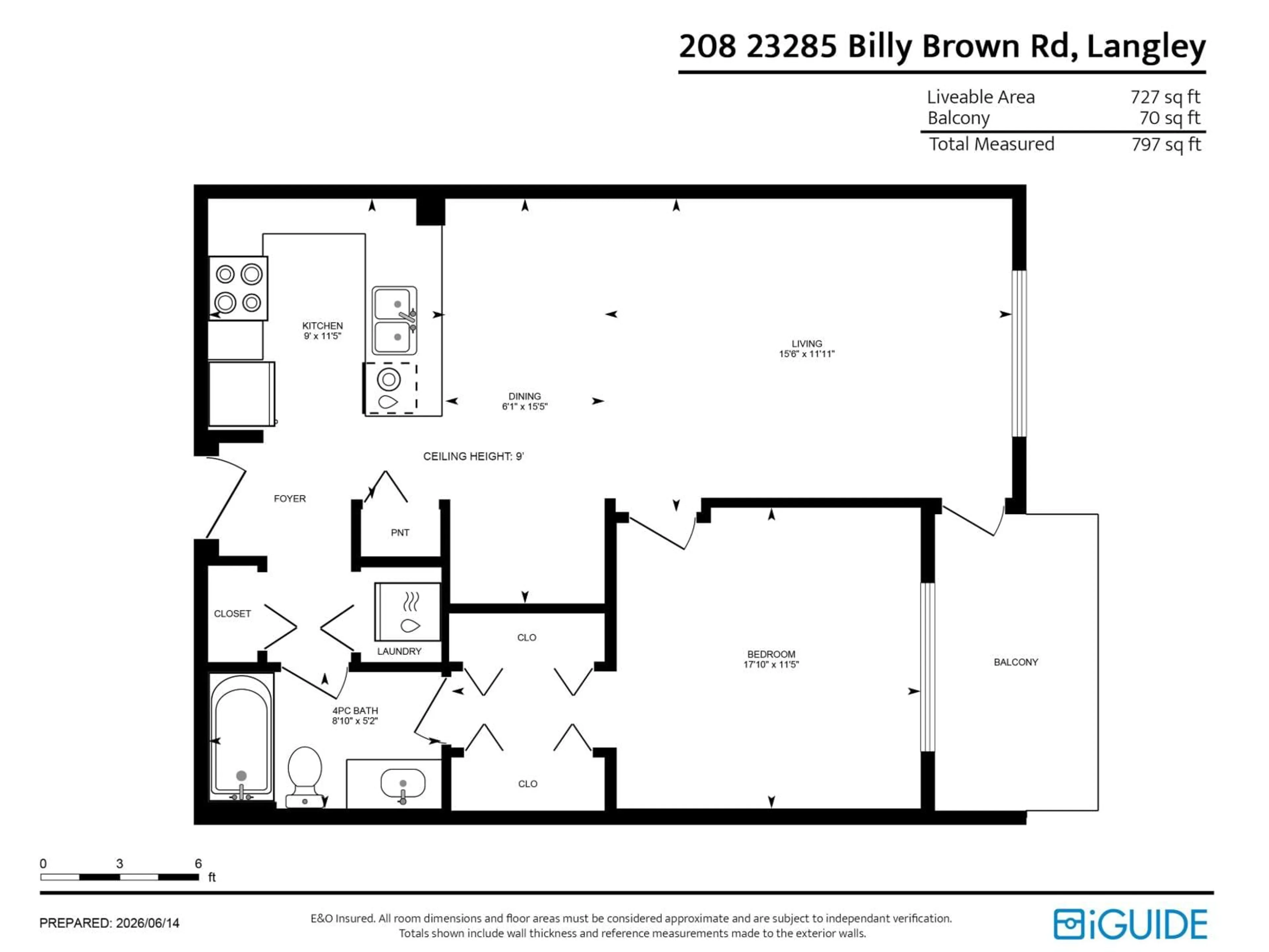 Floor plan for 208 - 23285 BILLY BROWN ROAD, Langley British Columbia V1M0C8